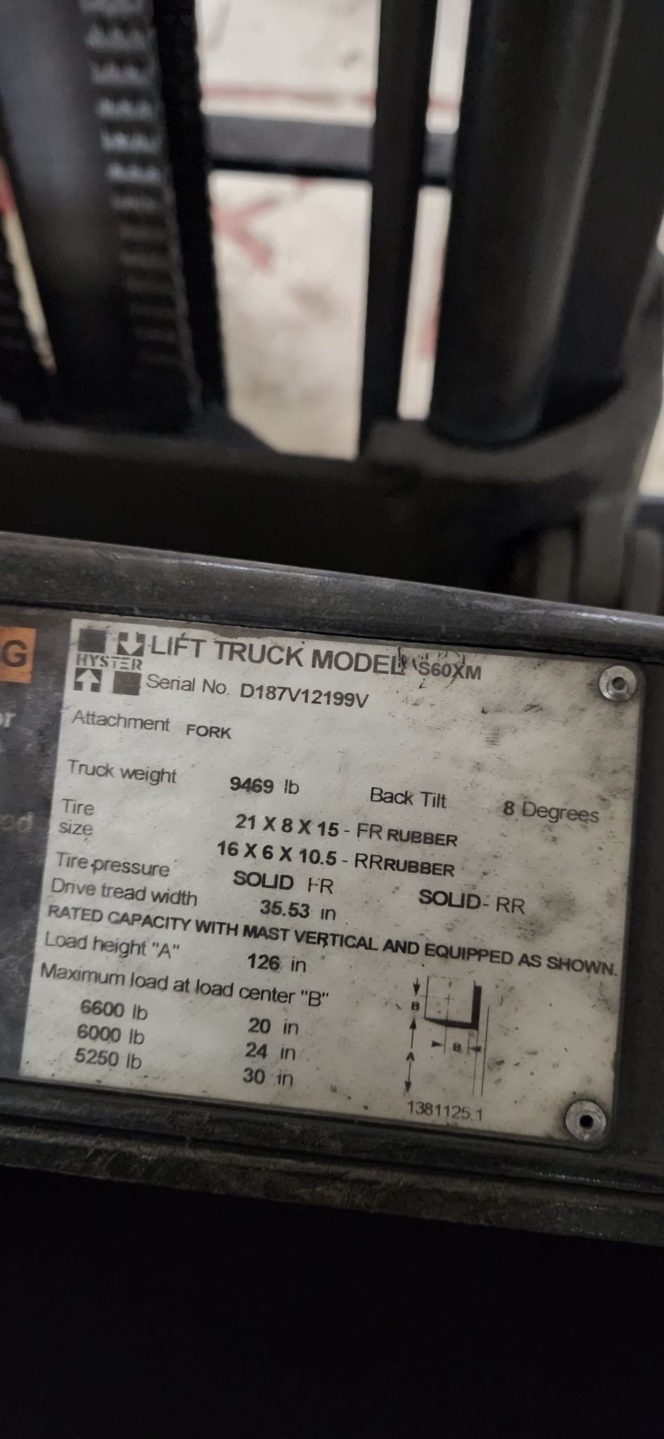 HYSTER CO. S60XM FORKLIFT TRUCKS 6000 LB CAPACITY WORKS USED 2