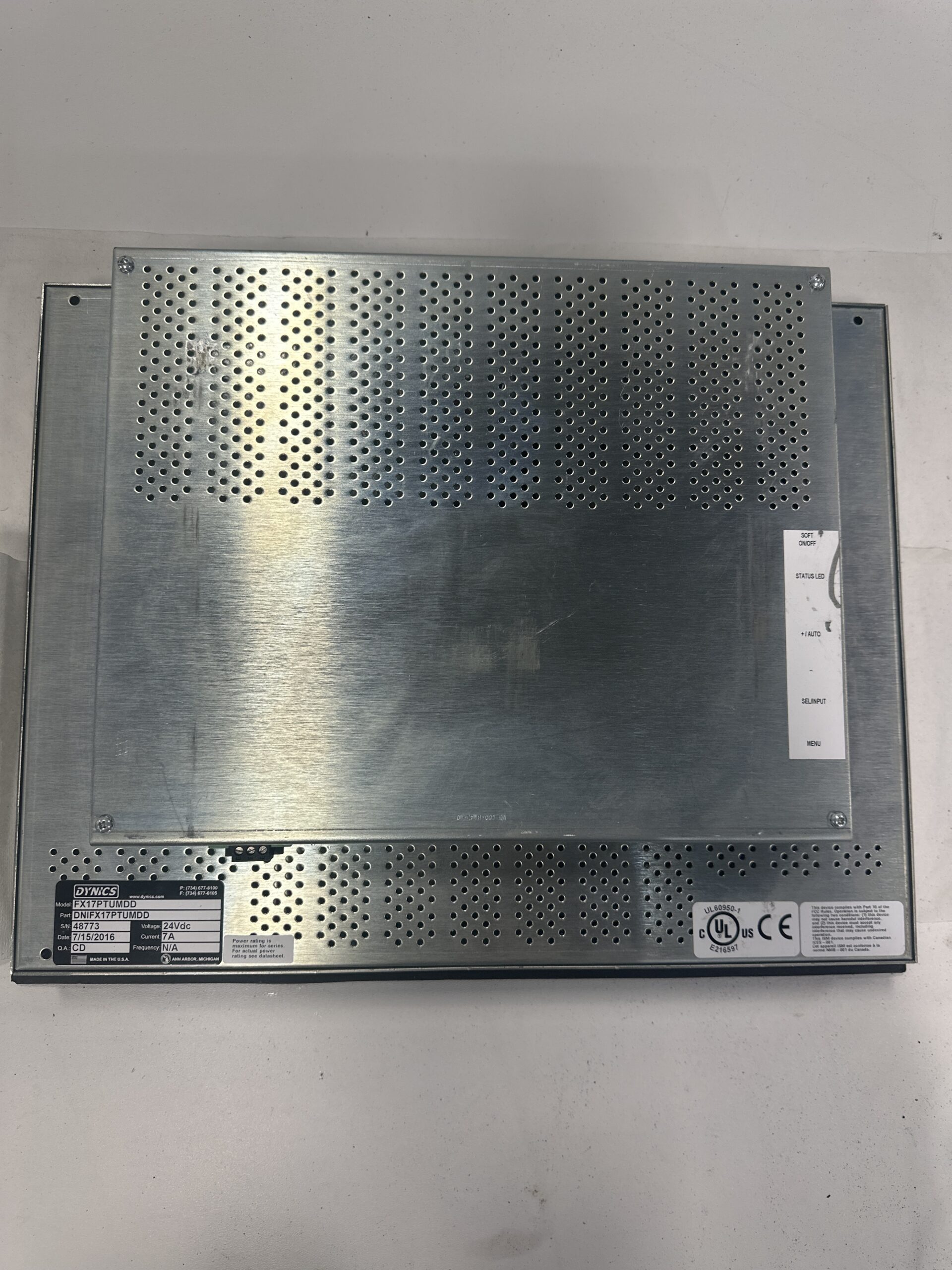 DYNICS FX17PTUMDD / 48773 Interface Panel USED 1
