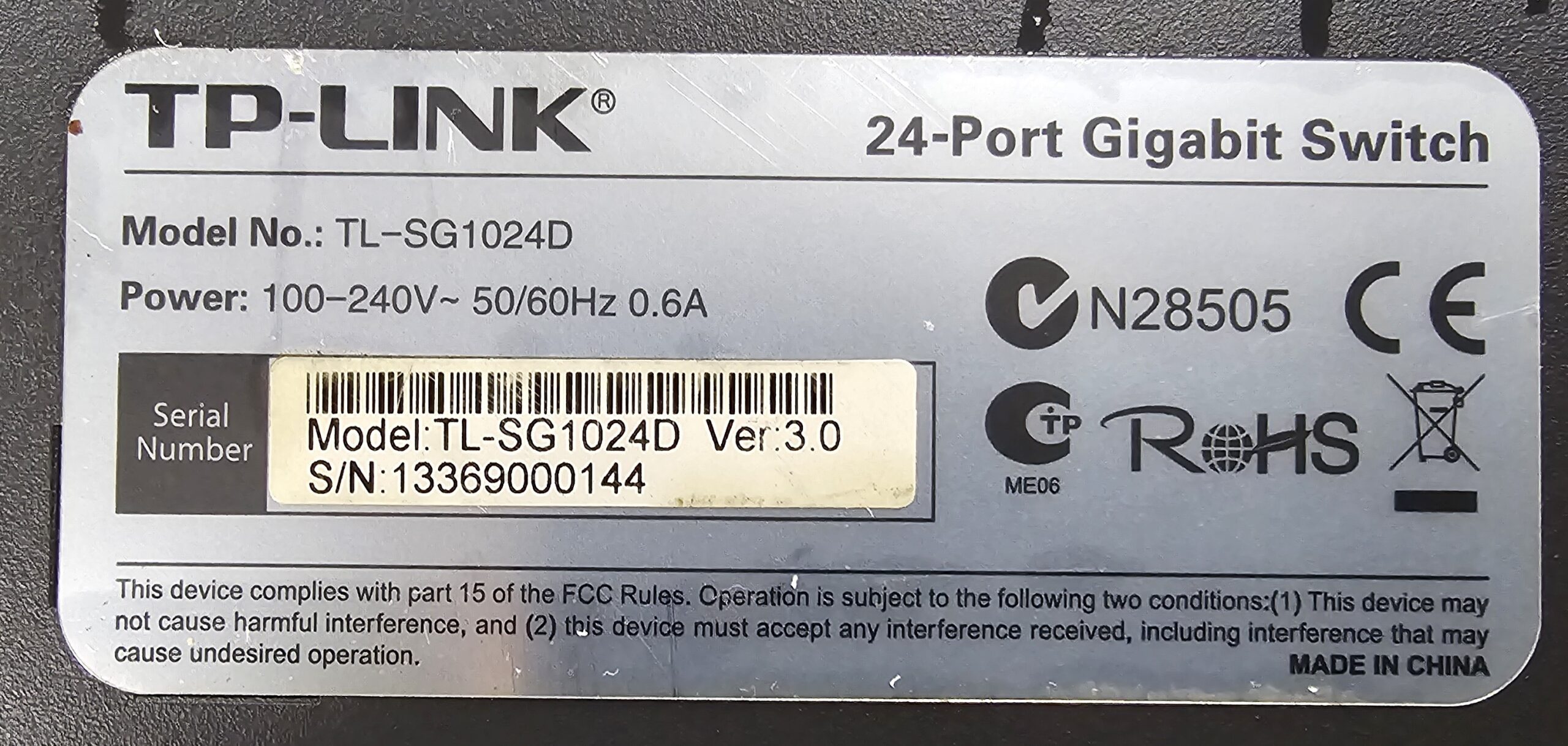 TP LINK TL-SG1024D USED 3