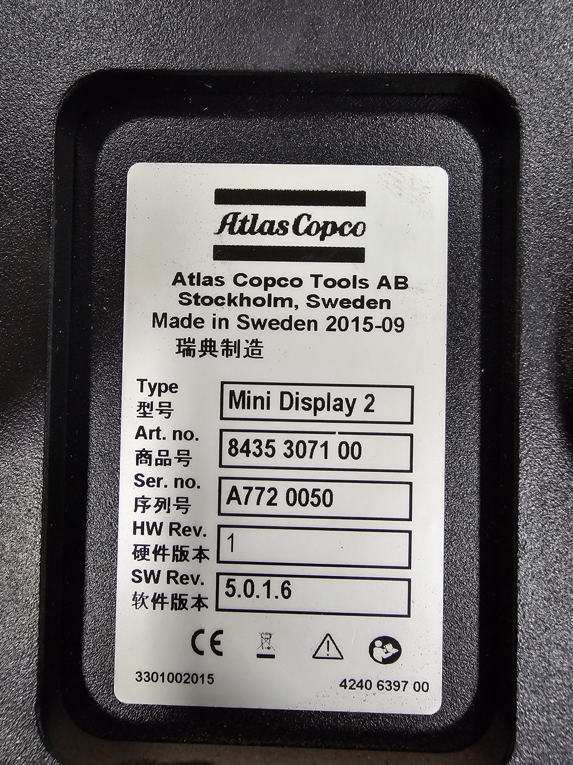 ATLAS COPCO 8435 3071 00 MINI DISPLAY 2 USED 2