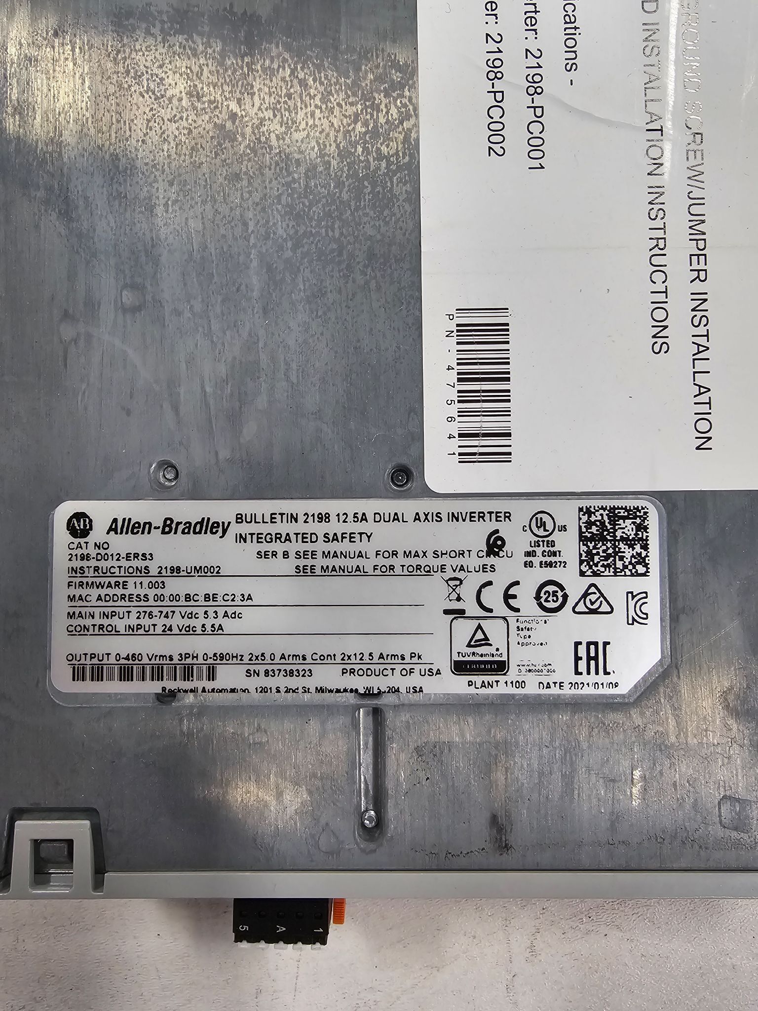 ALLEN BRADLEY 2198-D020-ERS4 DUAL AXIS INVERTER NEW 5