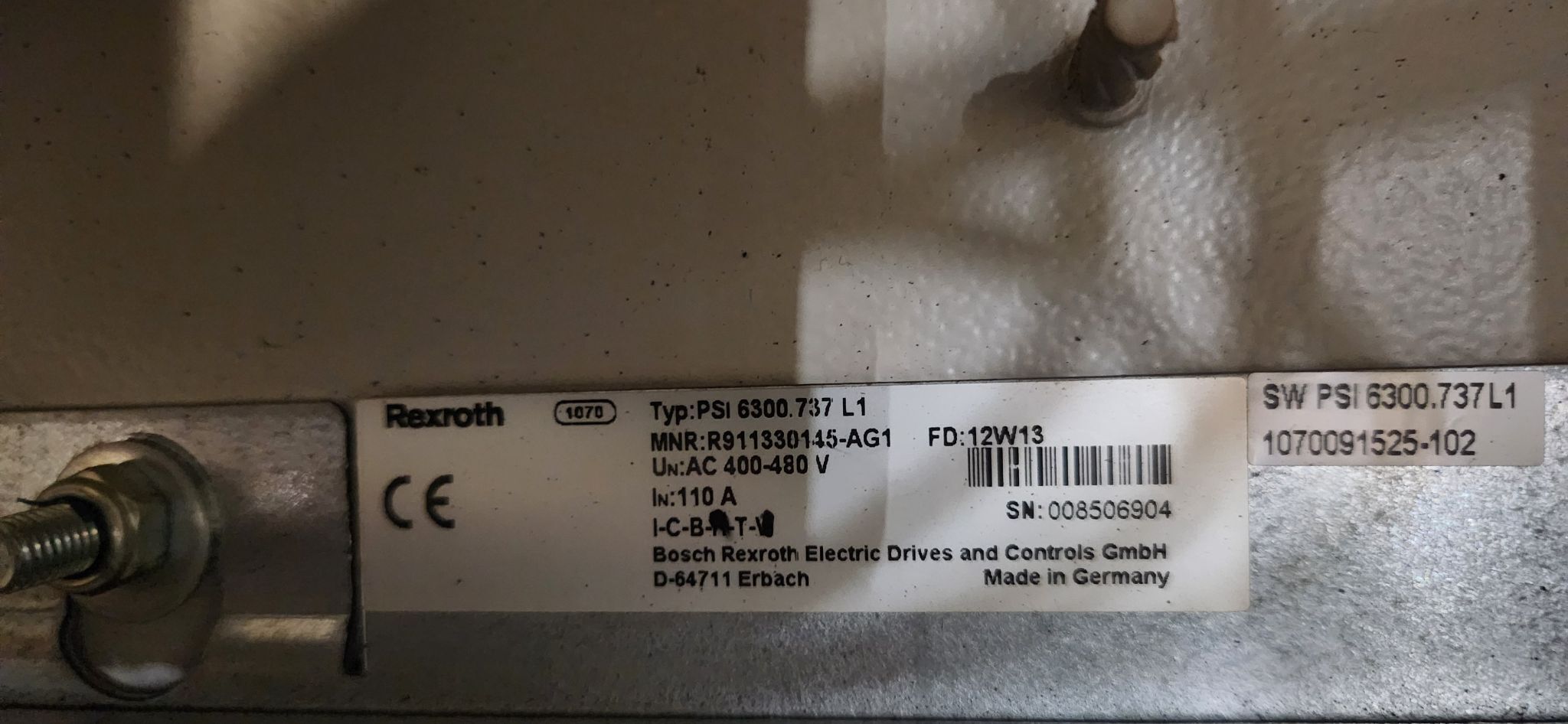 REXROTH WSC60-SR571-I6300-0MA34-01003-737X W/ PSI6000 WELDING CONTROLLER USED 3