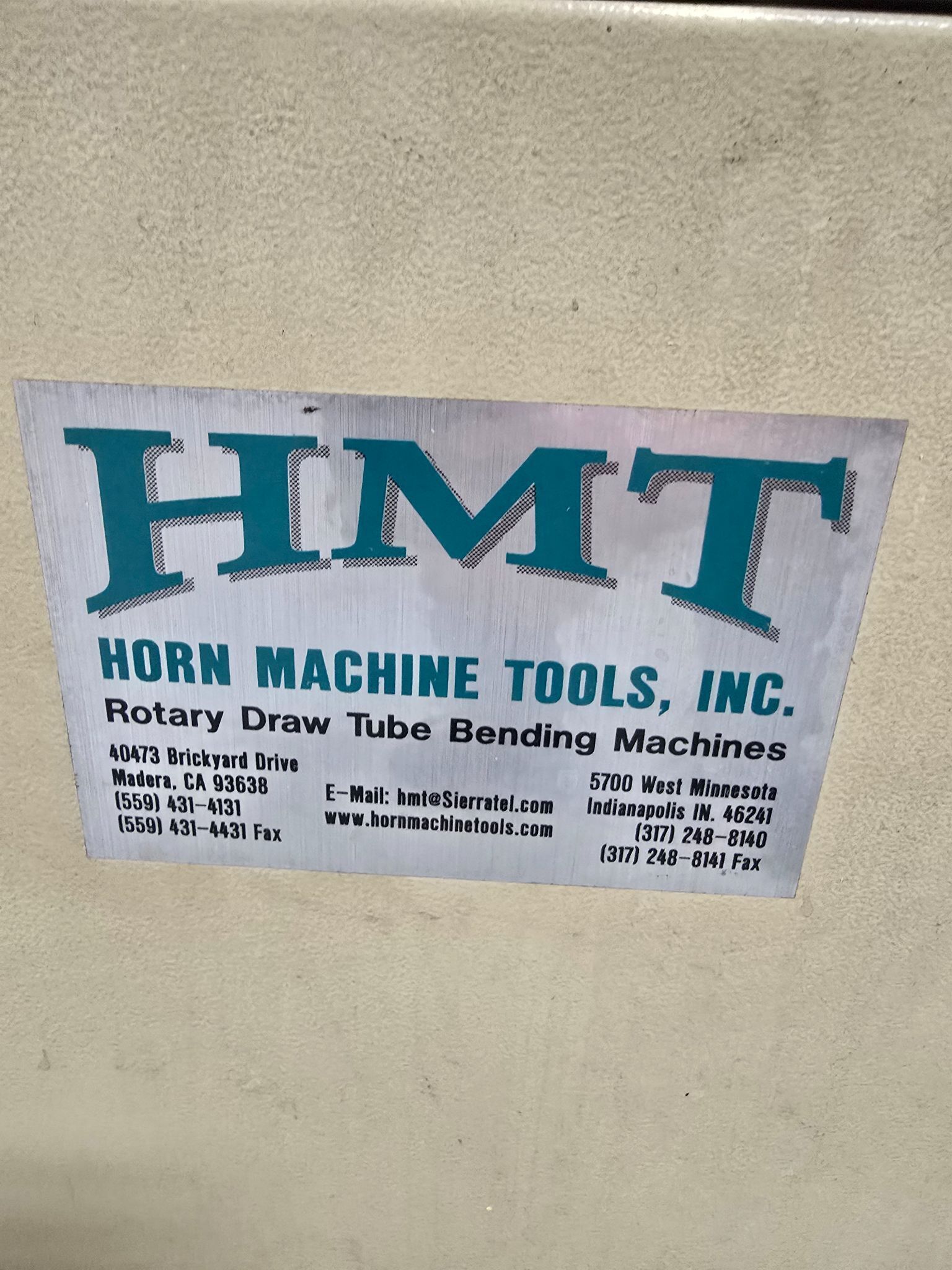 HORN HMT CNC 50TSRE TUBE BENDER USED 10