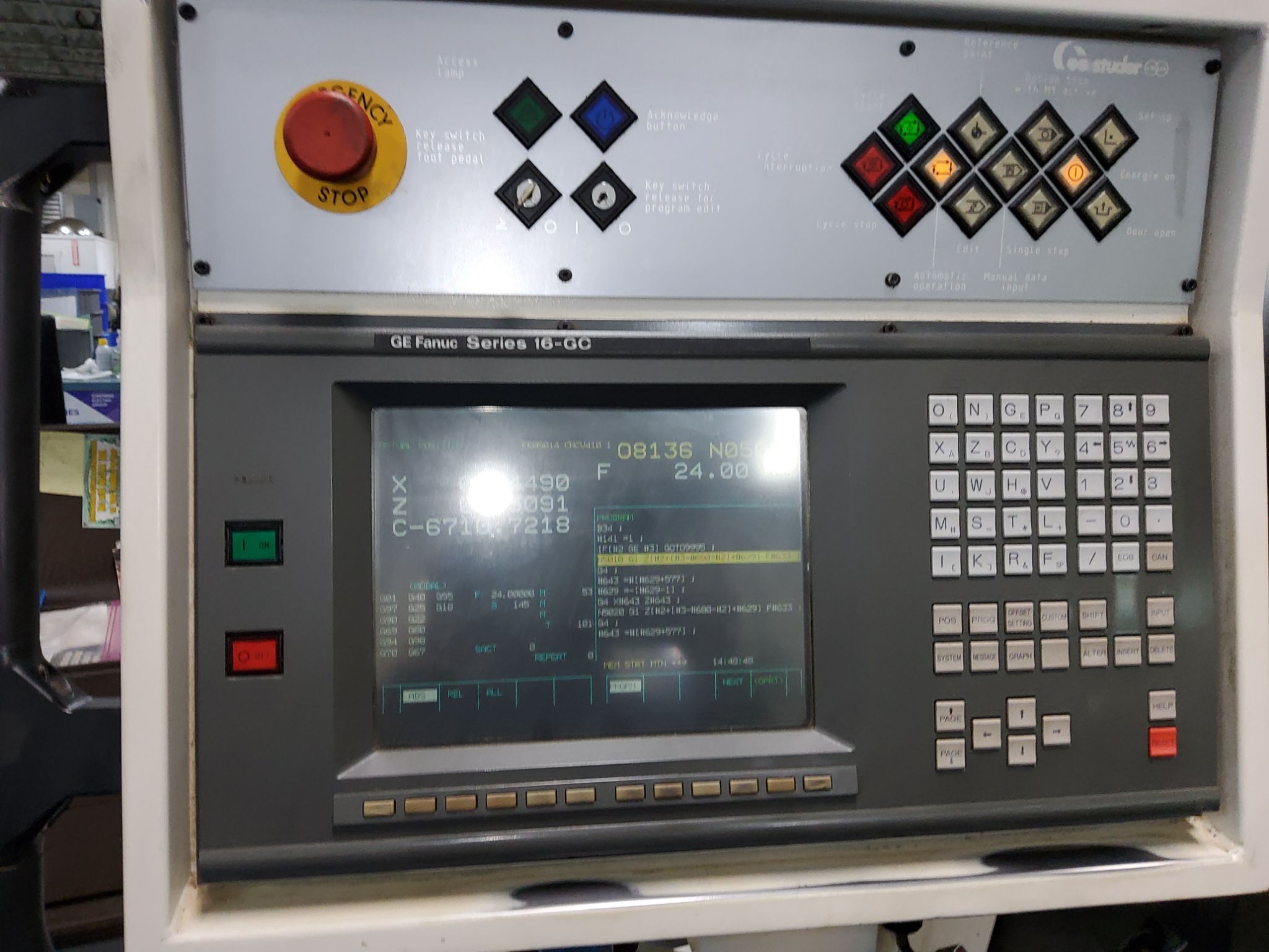 1995 STUDER S40 m-1500 CNC GRINDER W/ MISTBUSTER, CYCLOTRON FILTER 2