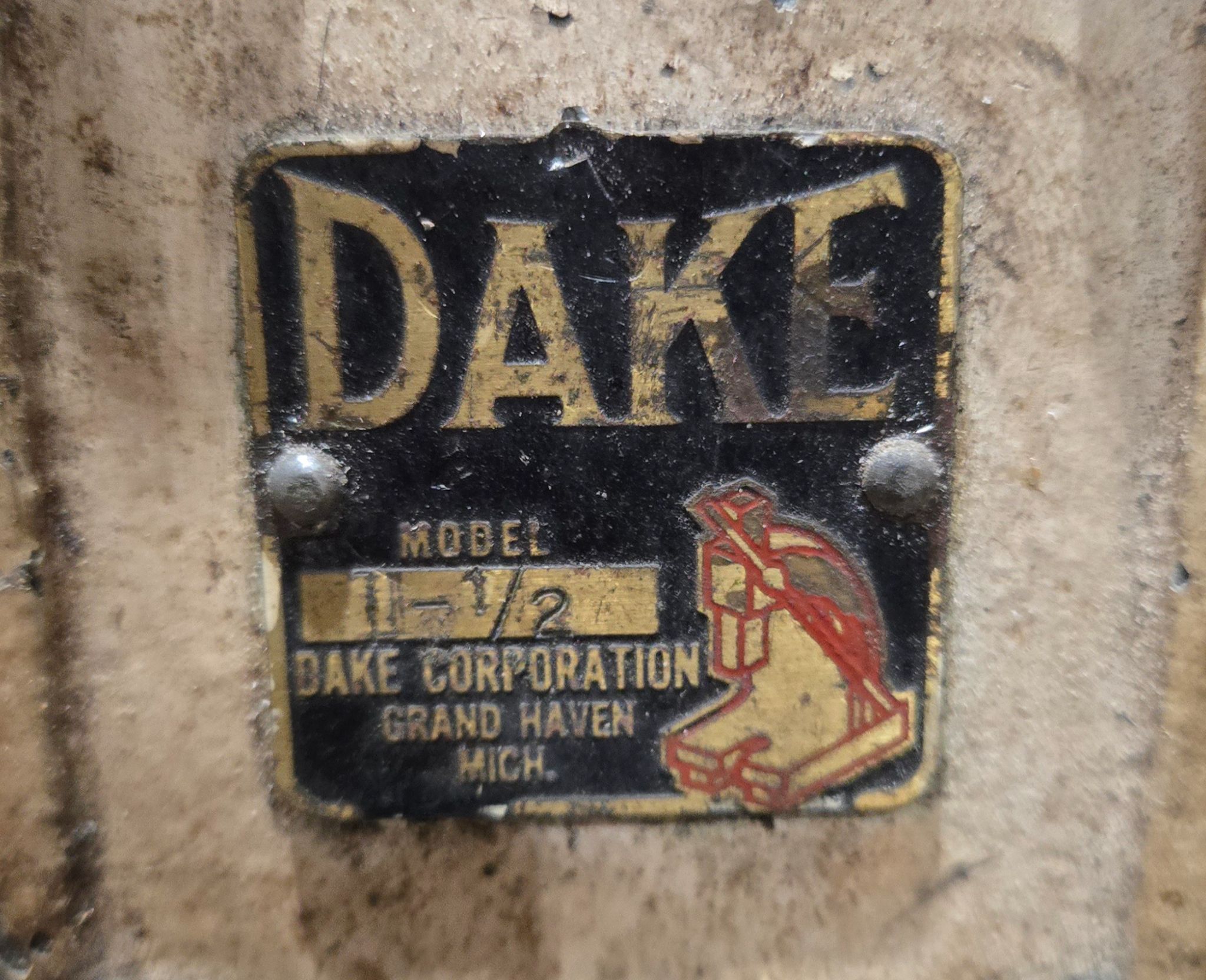 DAKE 1-1/2 ARBOR PRESS USED 4