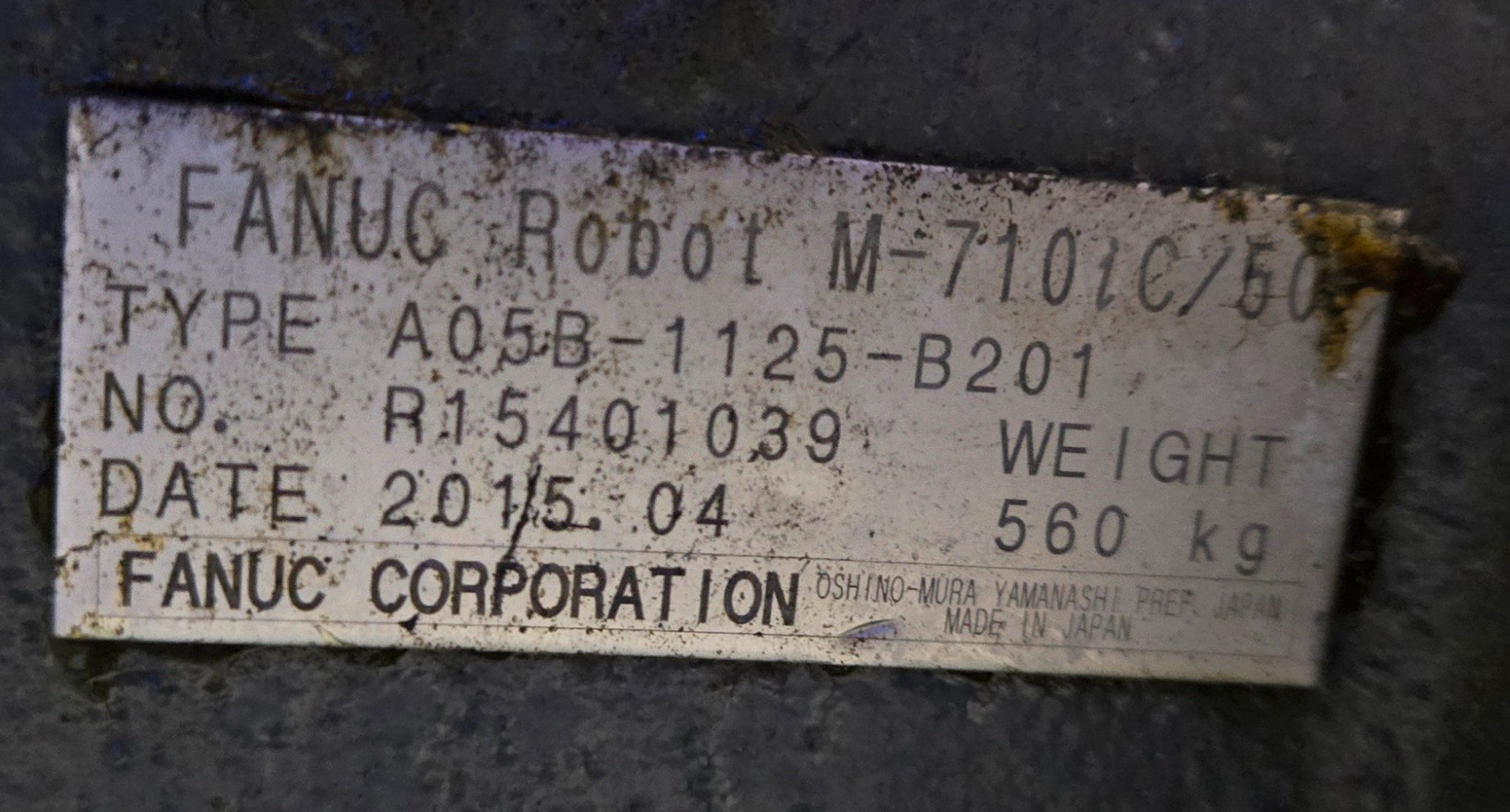 FANUC M-710iC/50 +R-30iB ROBOT ARM WITH CONTROLLER AND PENDANT USED 5