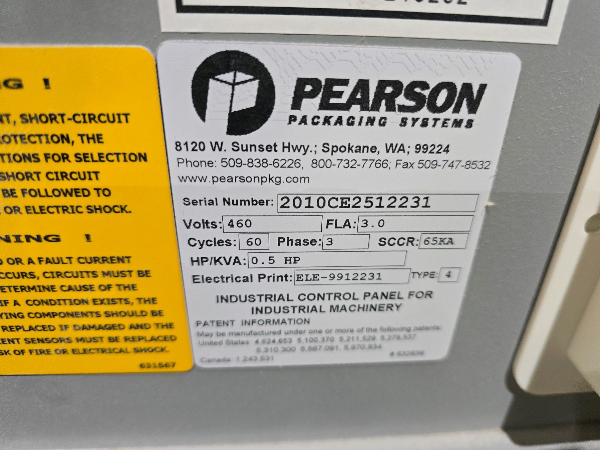 PEARSON PACKAGING SYSTEMS CE25 CASE ERECTOR USED 1