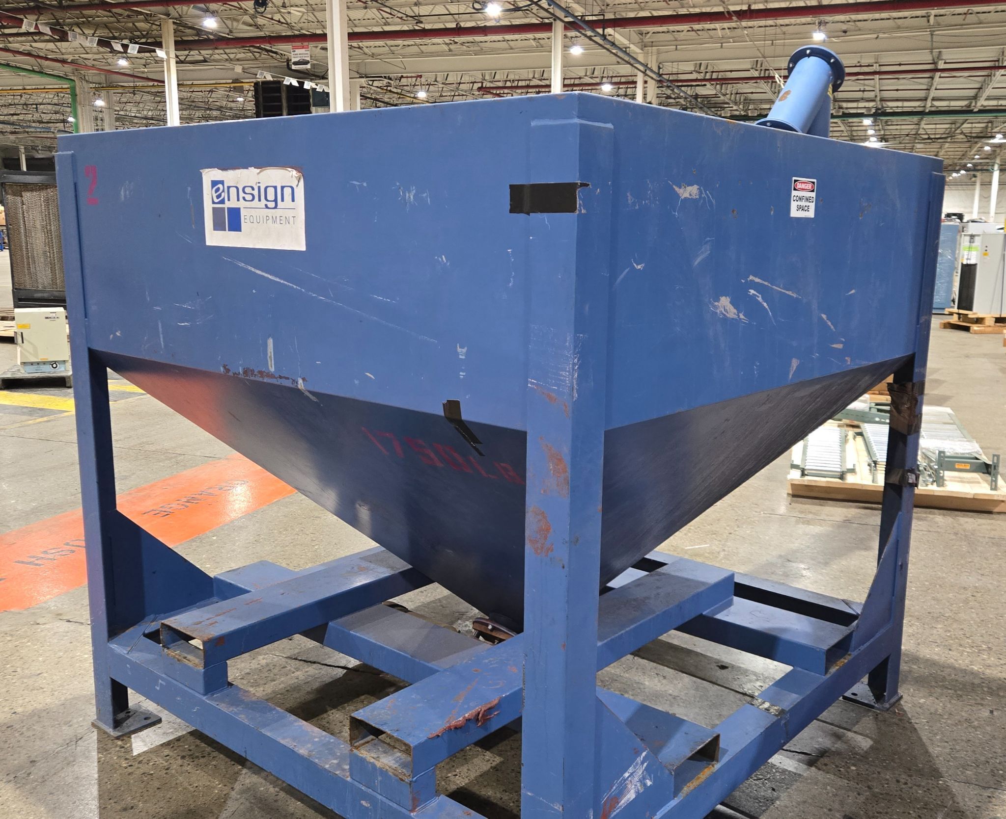 ENSIGN 73X118X90 POWERED HOPPER 208V 3 HP USED 2