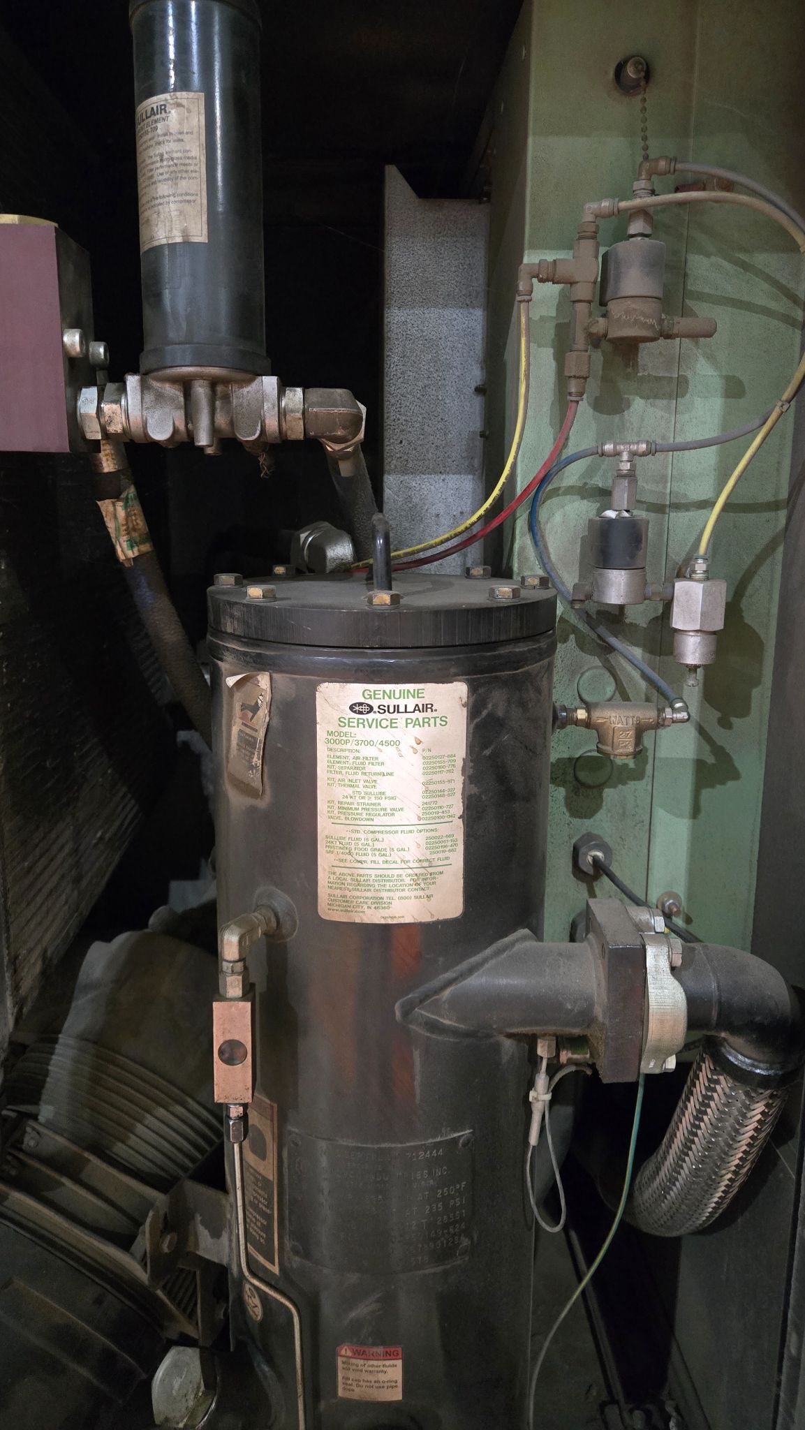 SULLAIR 3709V/A 125PSI 50HP AIR COMPESSOR USED 5