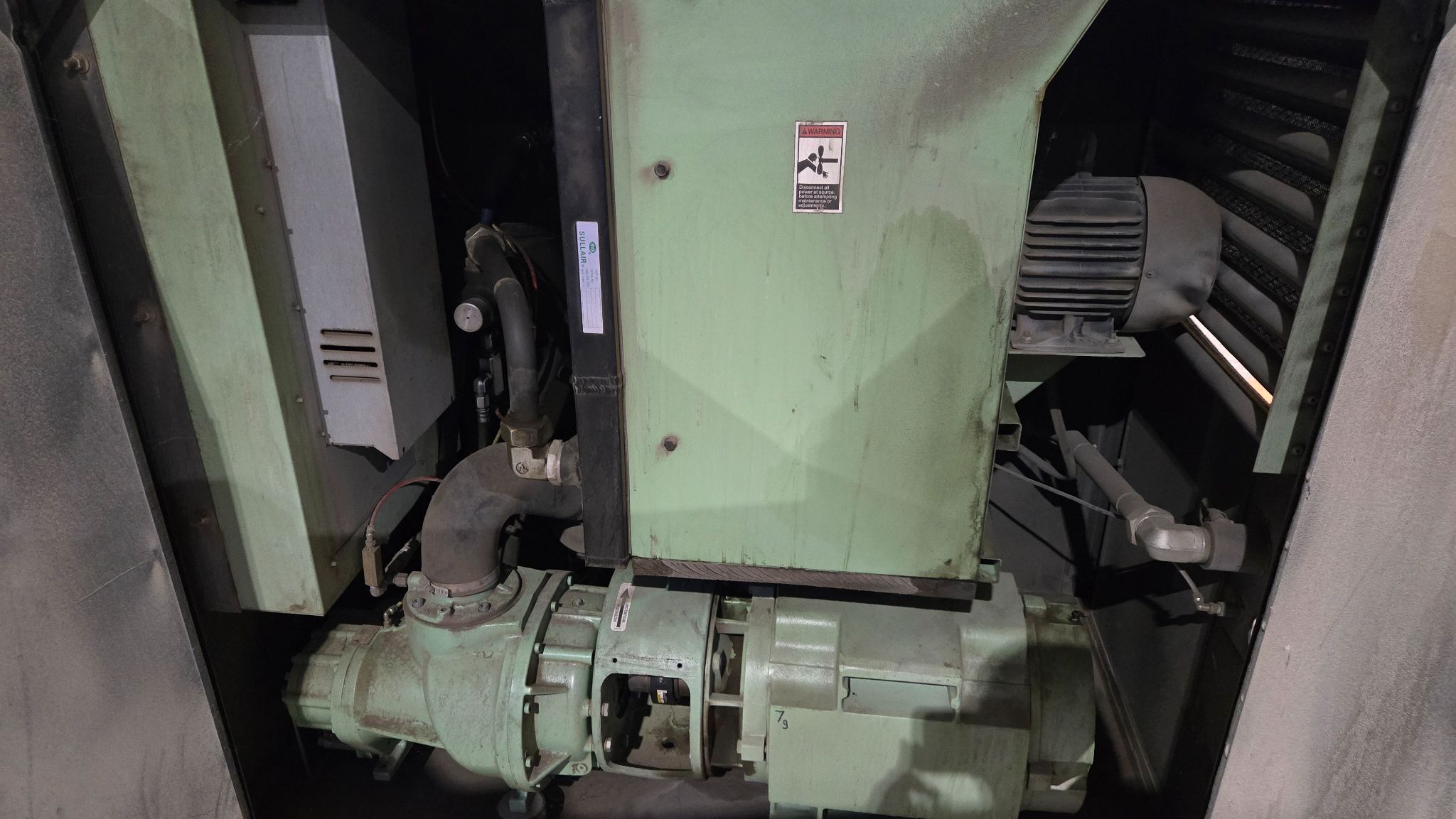 SULLAIR 3709V/A 125PSI 50HP AIR COMPESSOR USED 7