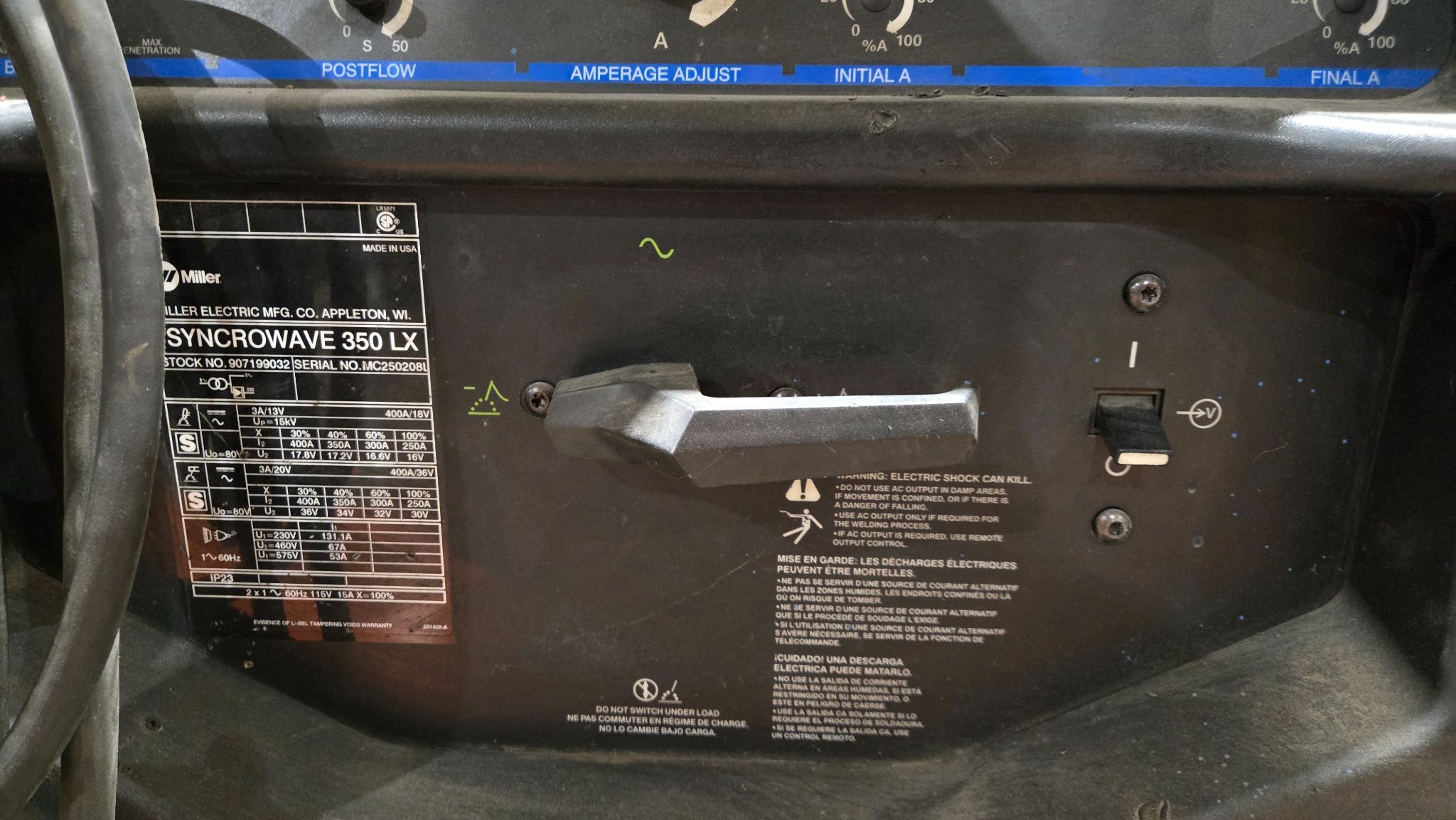 MILLER SYNCROWAVE 350 LX TIG WELDER USED 6