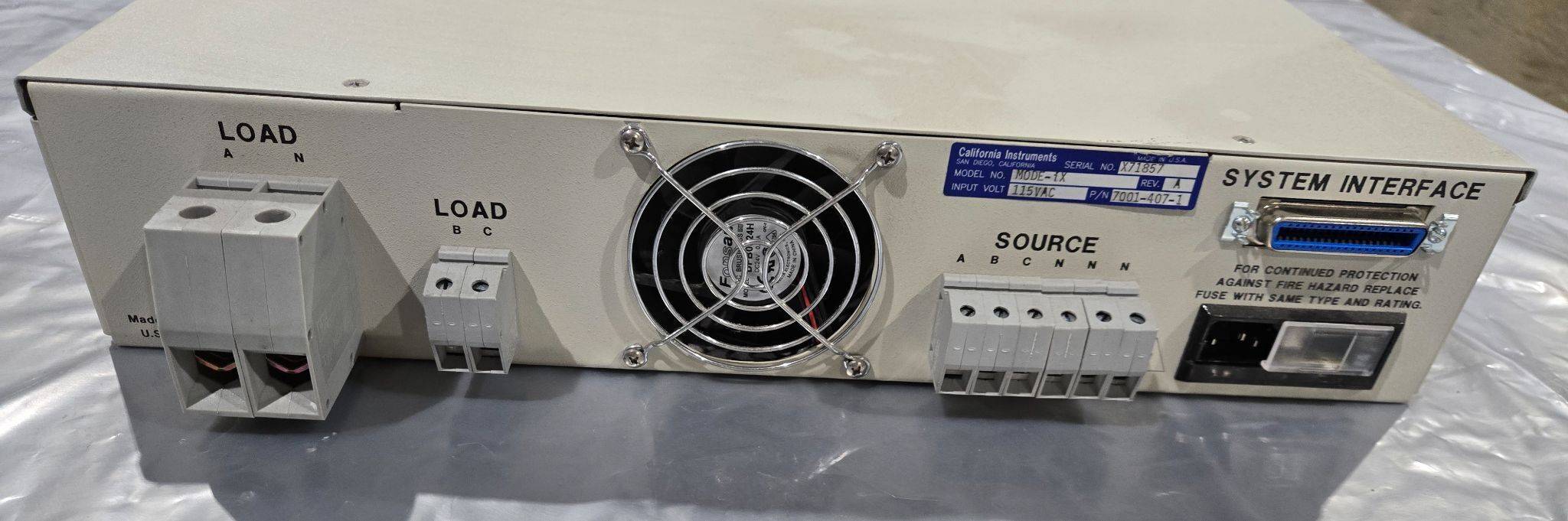CALIFORNIA INSTRUMENTS MODE-iX 1 TO 3 PHASE MODE SWITCH USED 3