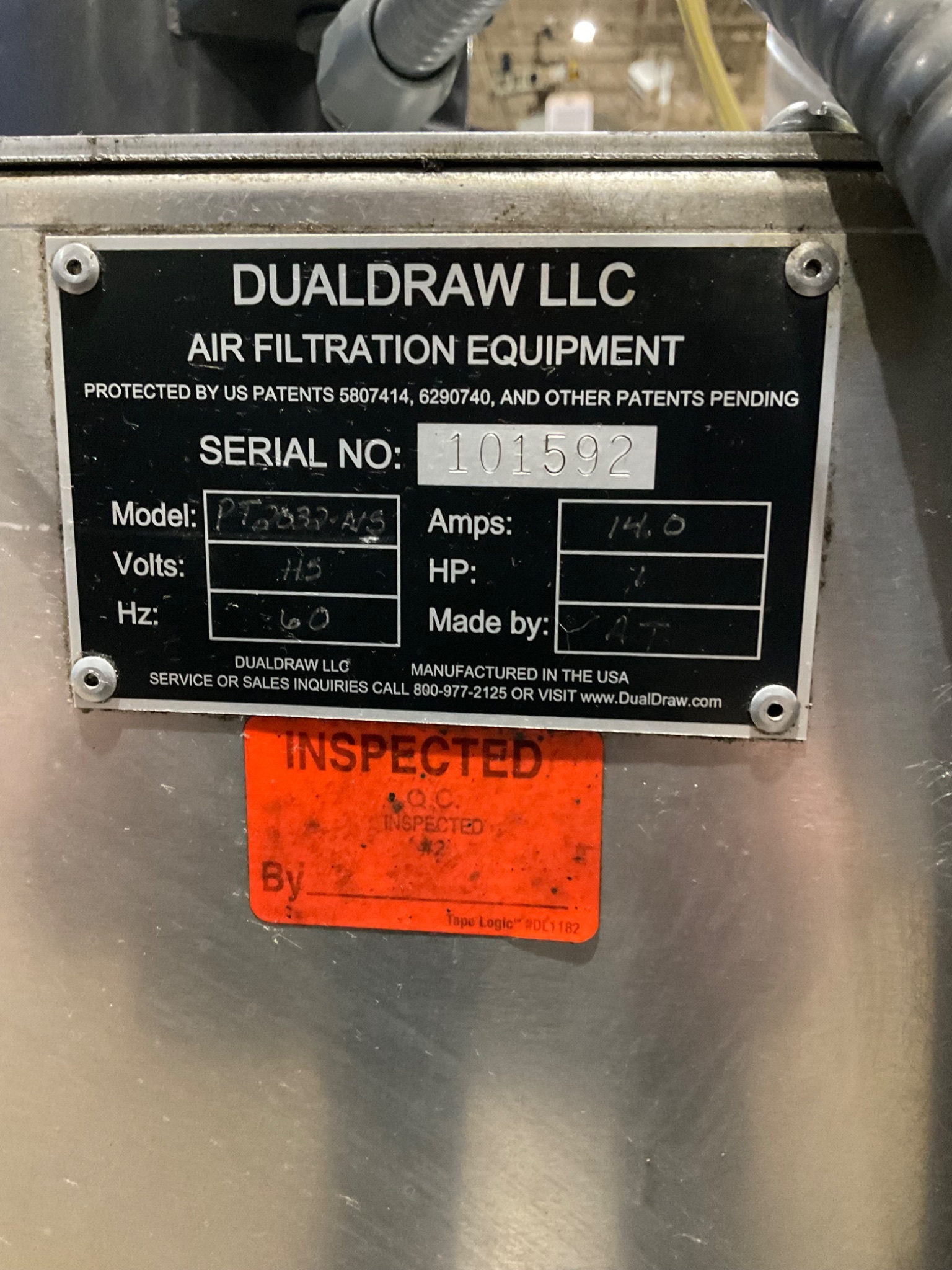 DUALDRAW PT2032-NS DOWNDRAFT TABLE USED 1
