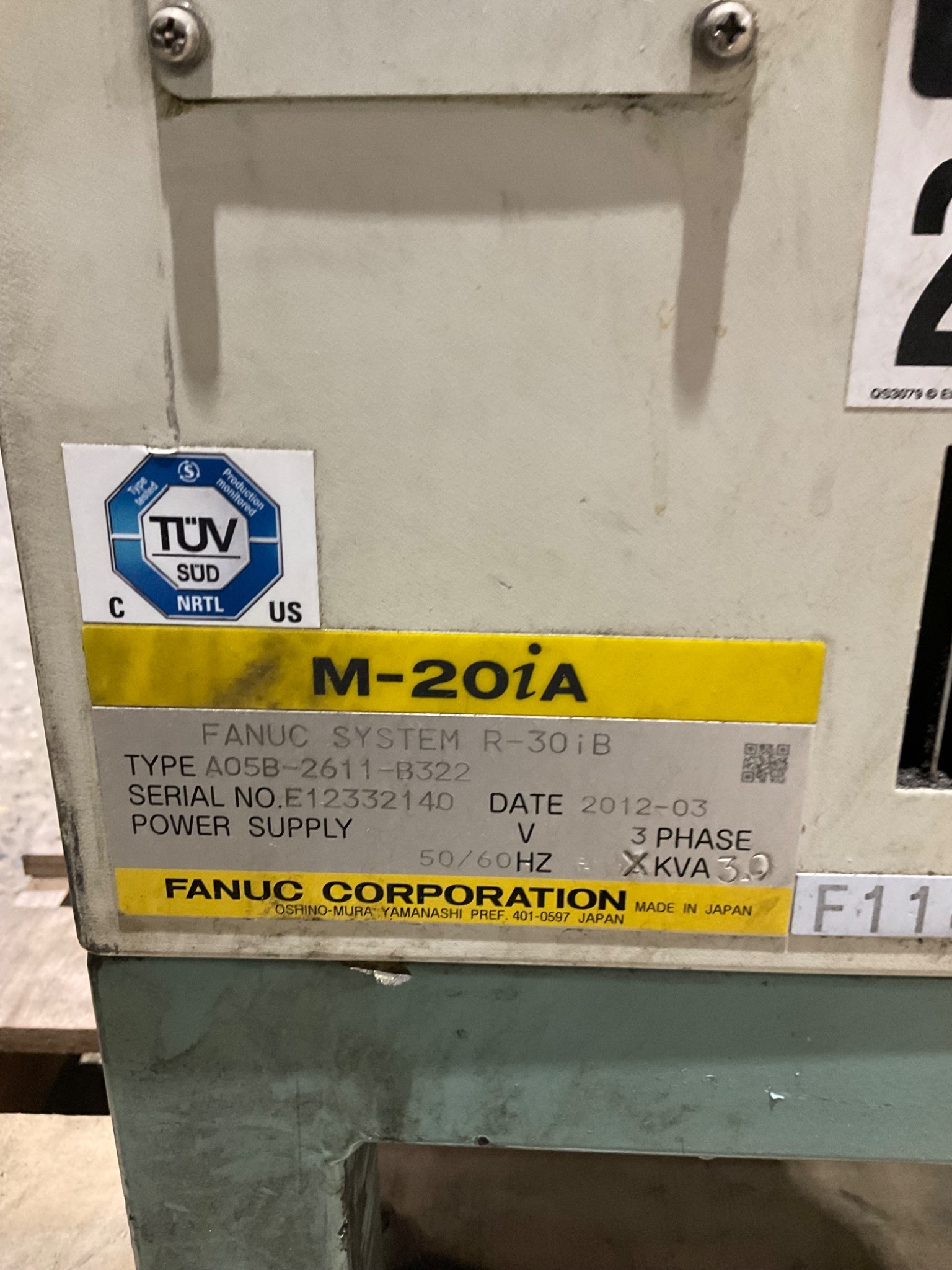 FANUC M-20iA ROBOT ARM With R-30ib Controller and Pendant USED 10