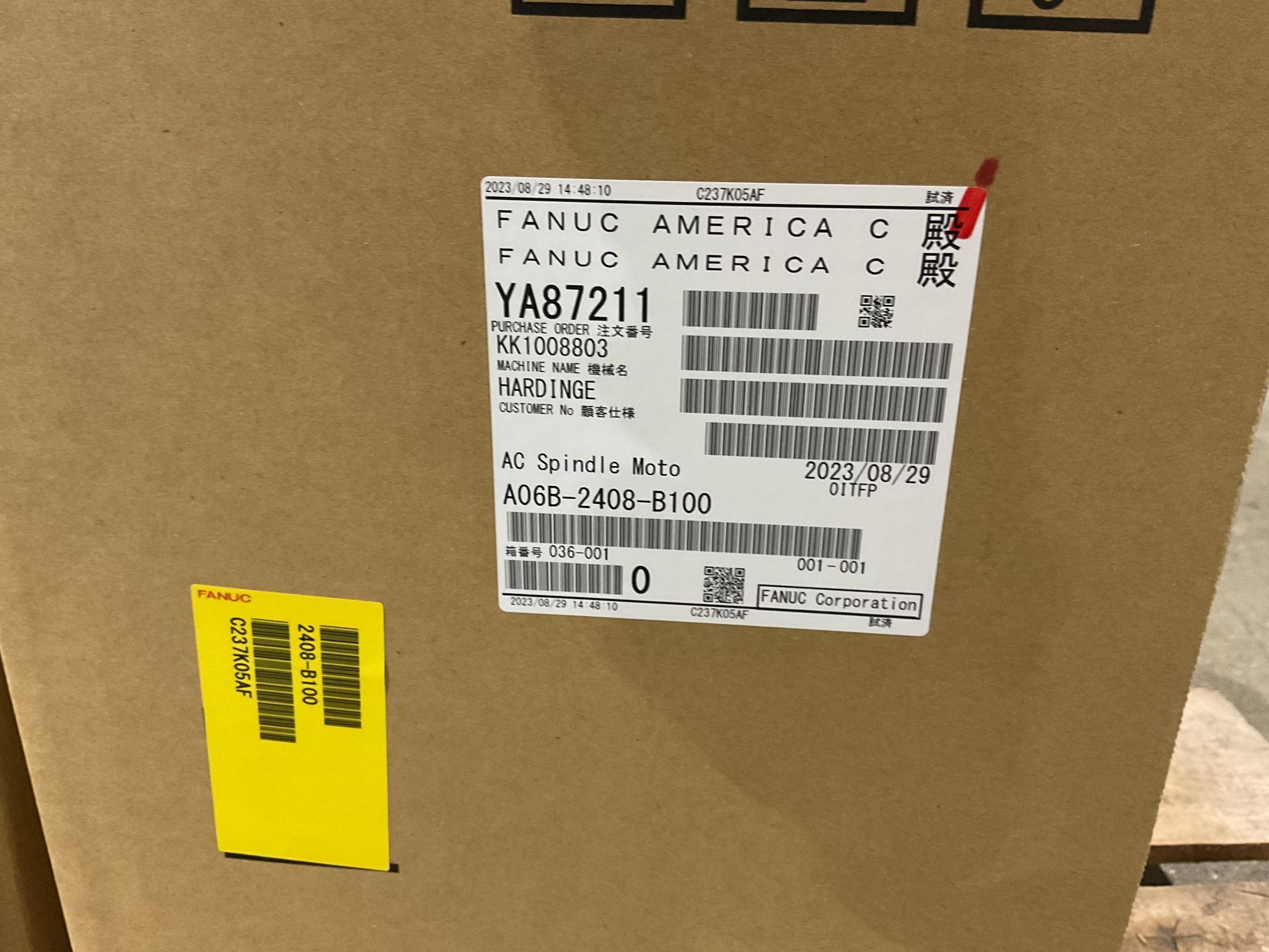 FANUC SPINDLE MOTOR A06B-2408-B100 NEW IN BOX 1