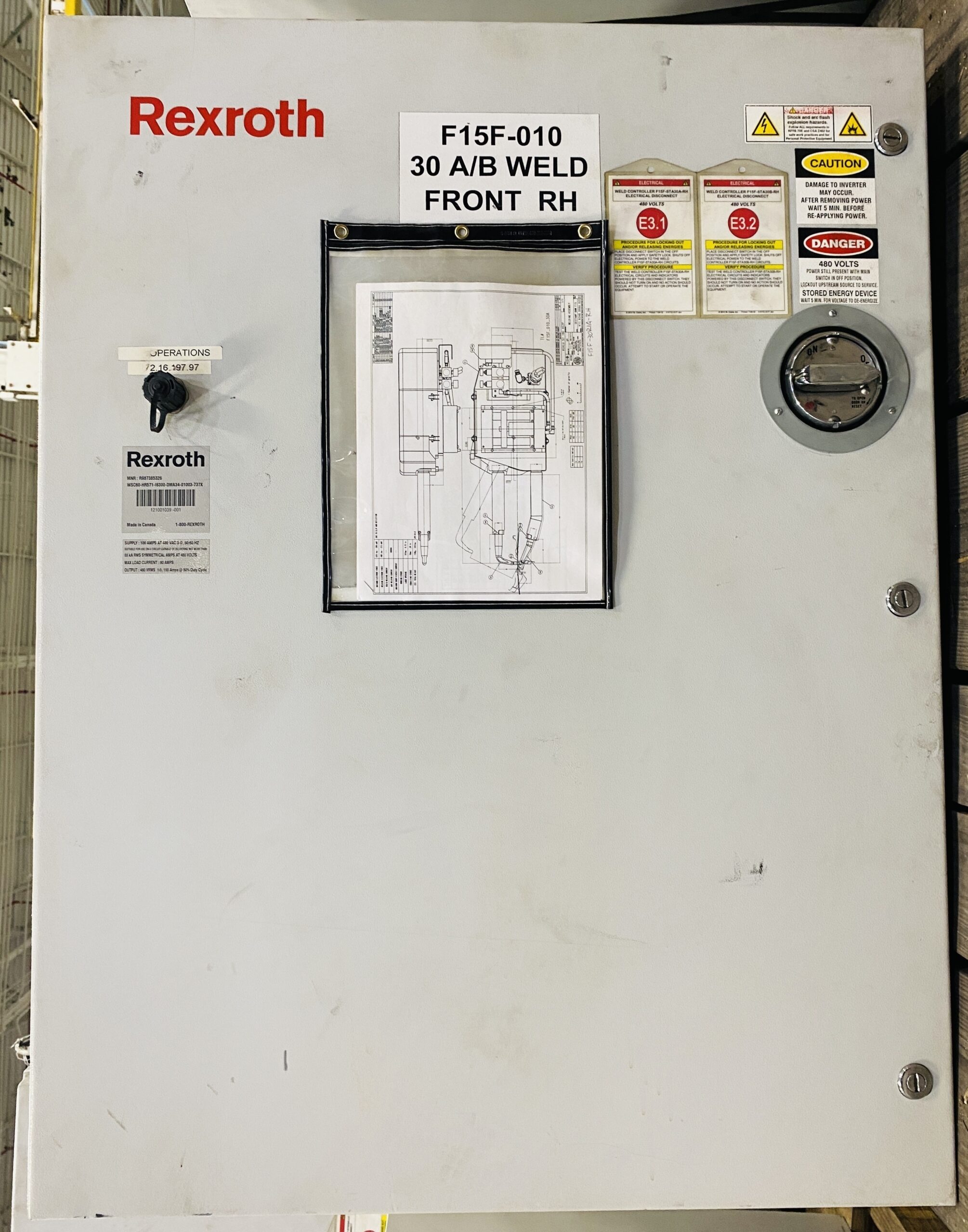 REXROTH WSC60-HR571-I6300-DMA34-01003-737X R987385326 WELDING CONTROL USED 0