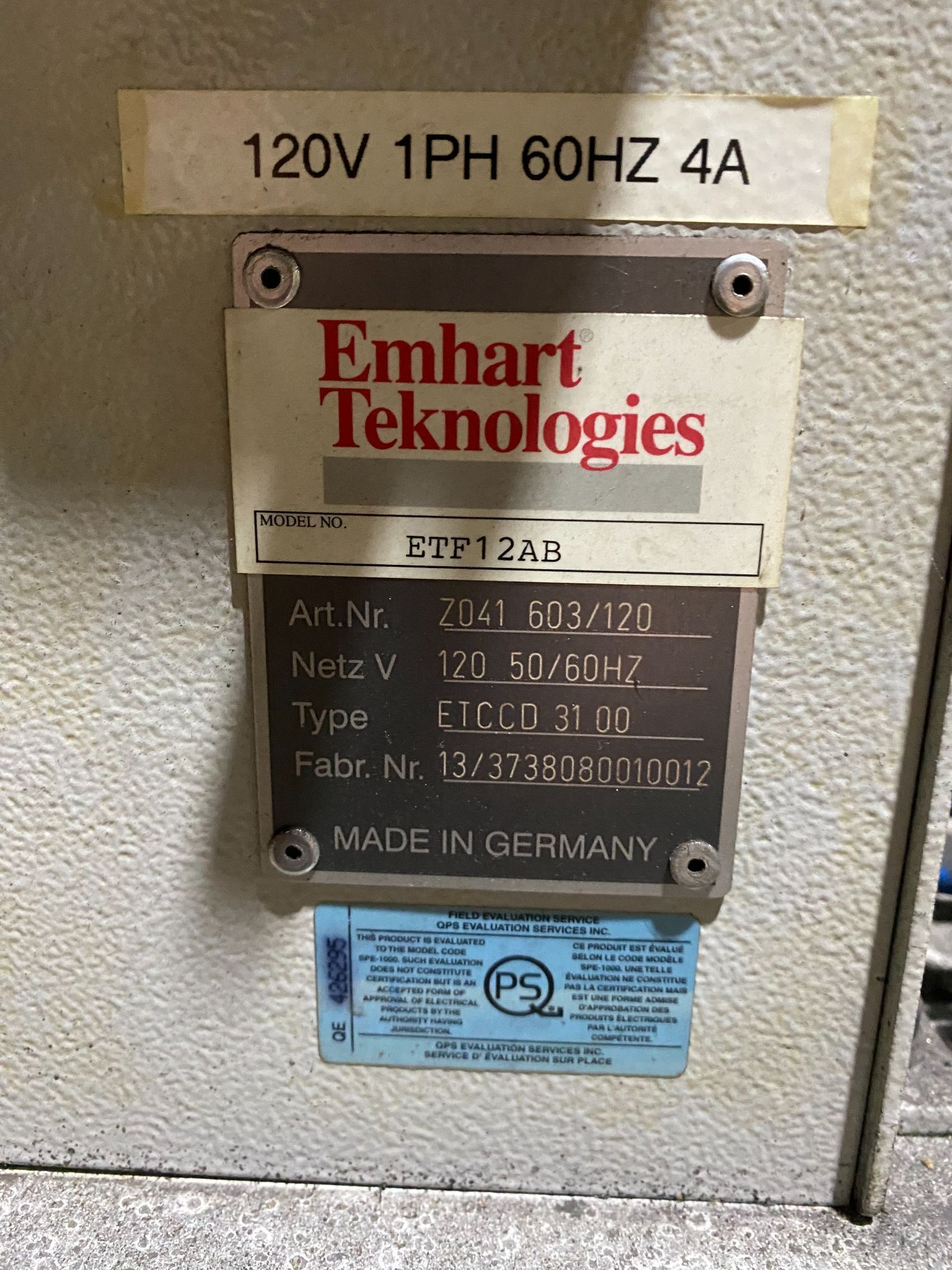 EMHART ETF12AB Stud Welder PARTS ONLY 5