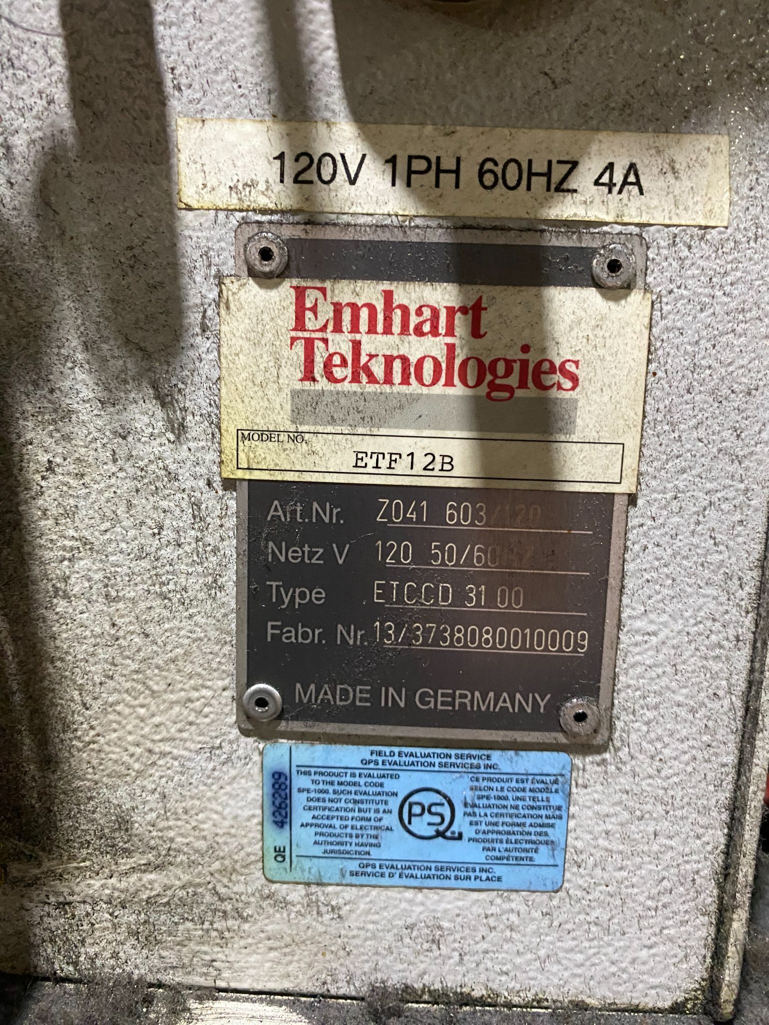 EMHART ETF12B Stud Welder PARTS ONLY 5