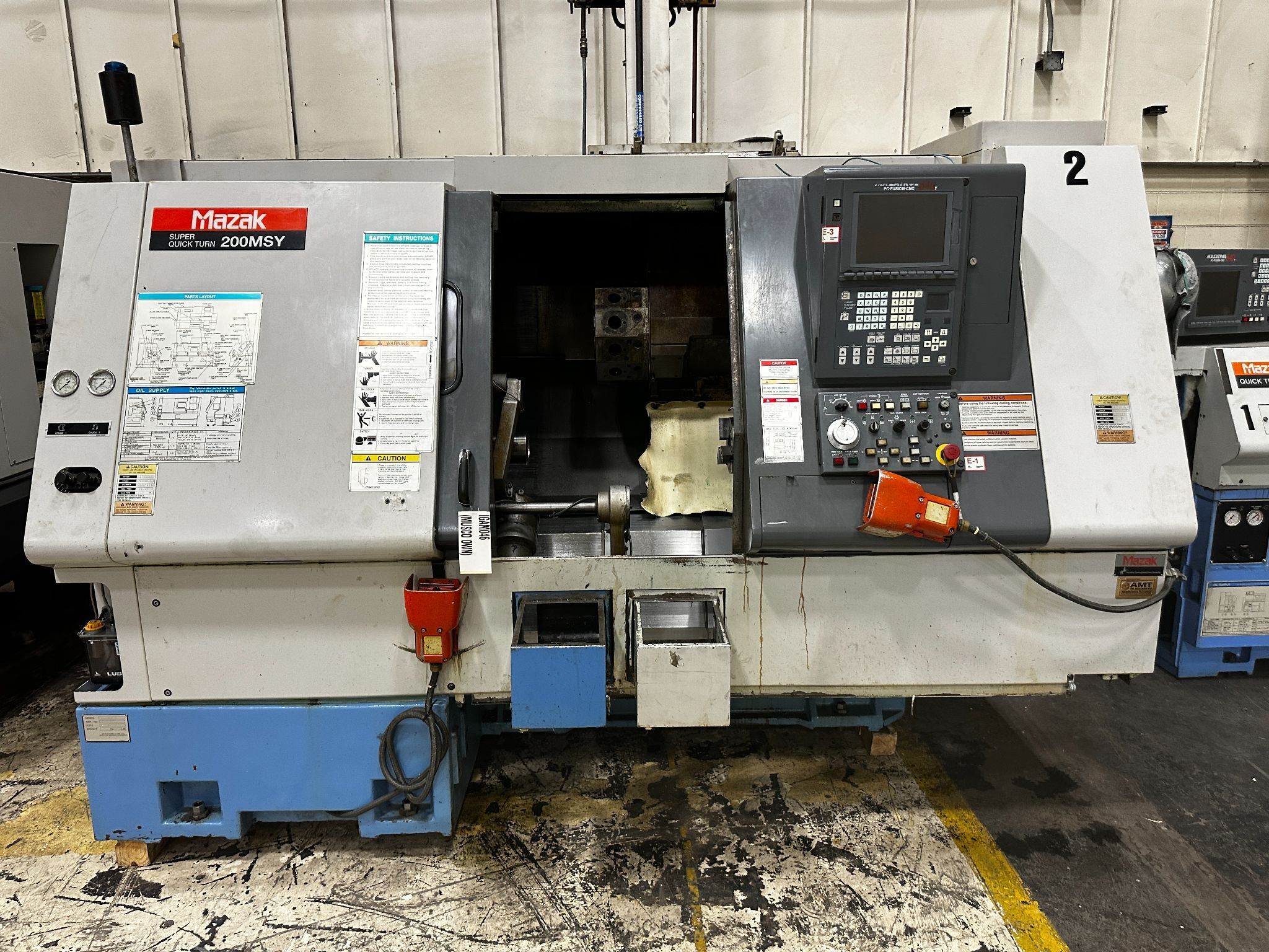 2000 Mazak SQT-200MSY CNC Lathe with Bar Feeder 1