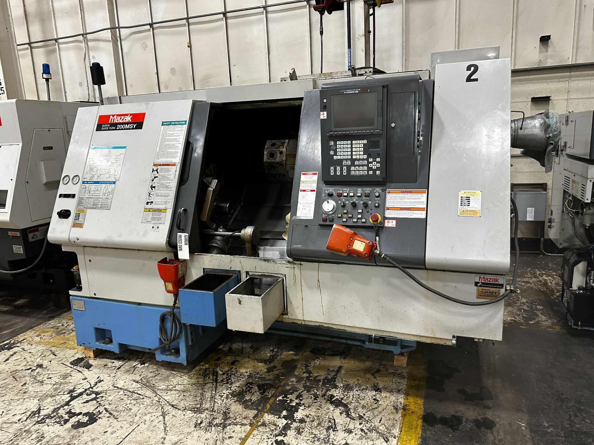 2000 Mazak SQT-200MSY CNC Lathe with Bar Feeder 2