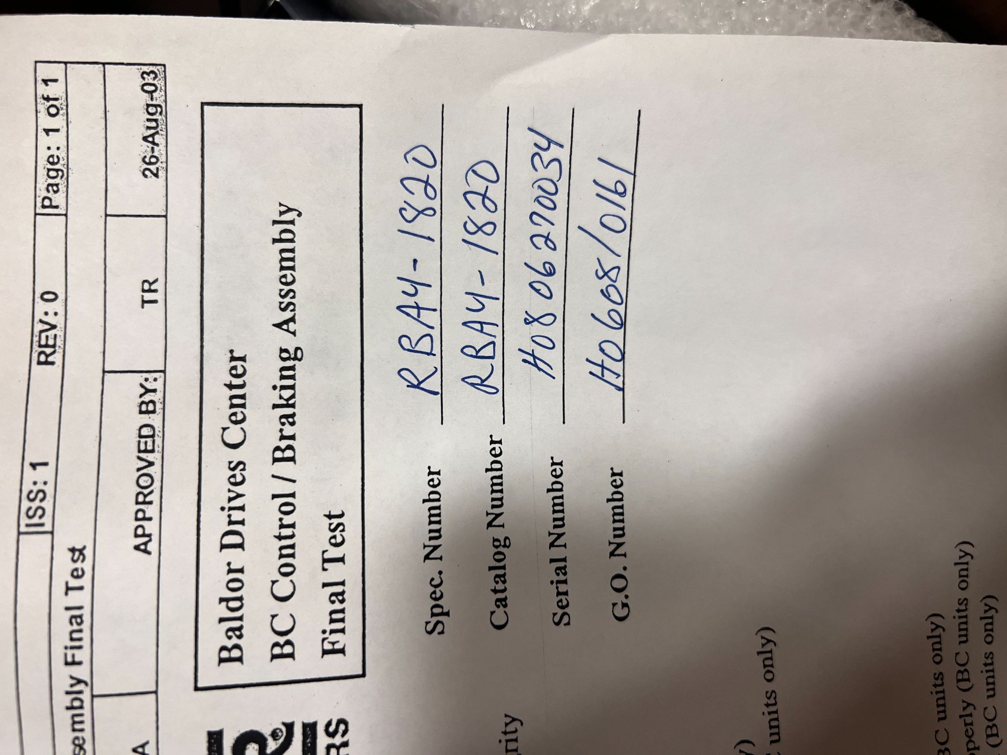 BALDOR RBA4-1820 BRAKE RESISTOR NEW WITH BOX 2