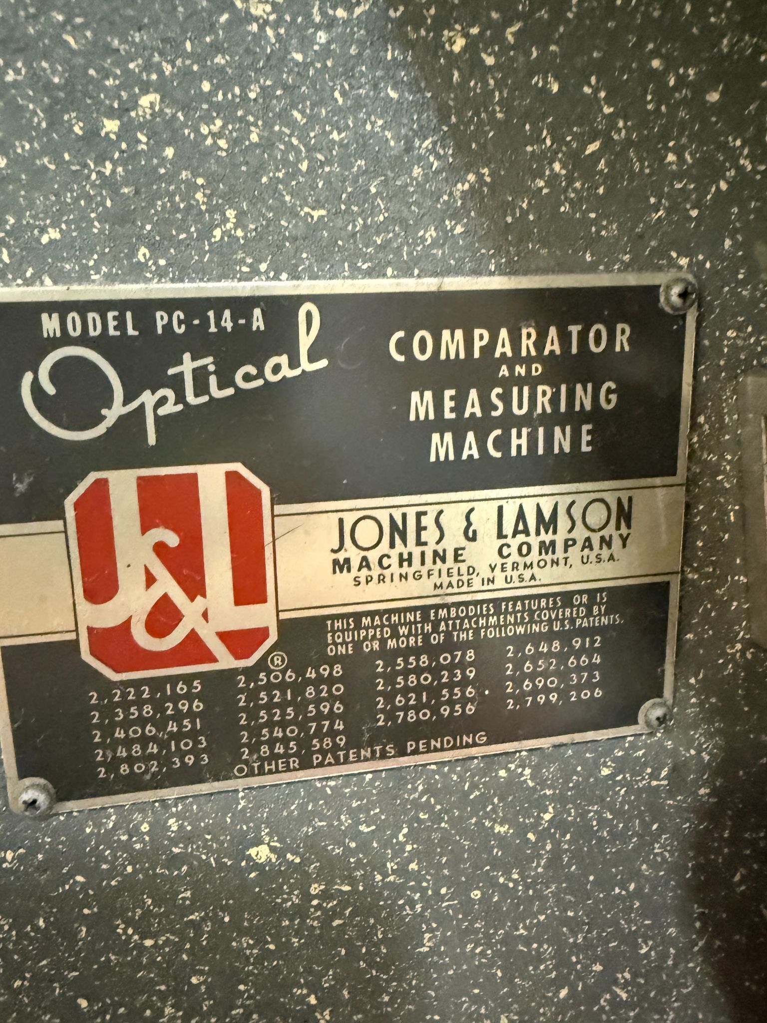 JONES AND LAMSON PC-14-A OPTICAL COMPARATOR USED 3