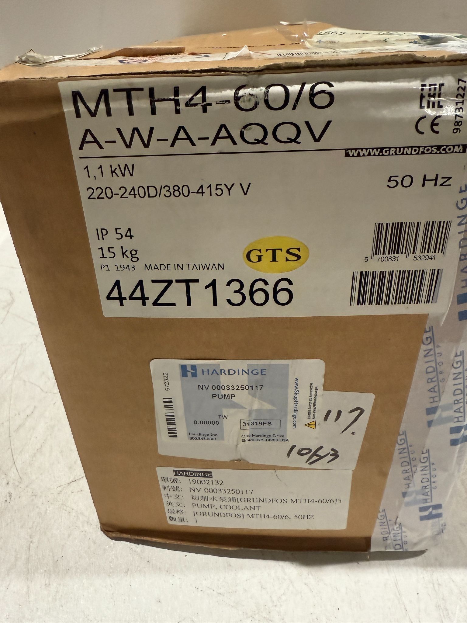 GRUNDFOS MTH4-60/6 A-W-A-AQQV IMMERSIBLE PUMP NEW INJ BOX 1