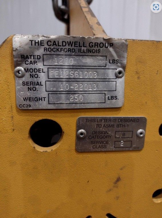 1200 LBS ANVER MODEL #FE12S61003 VACUUM SHEET LIFTER 15