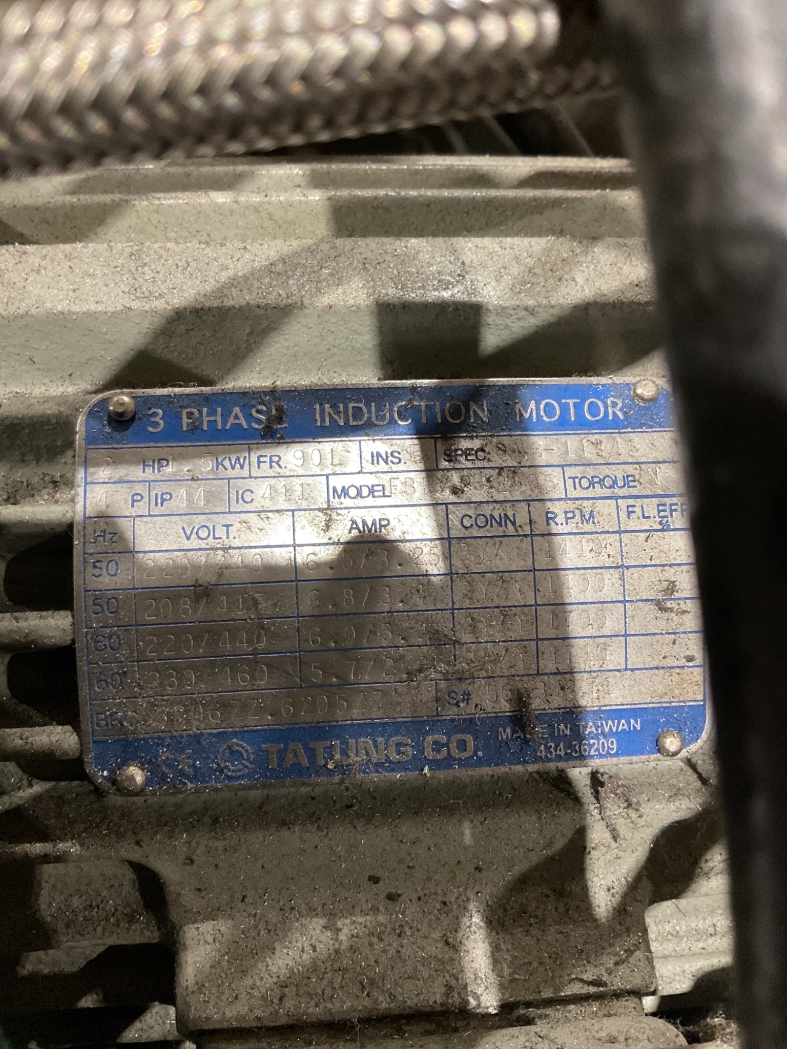 RALPH W. EARL HPU 15407A00 ML-133-27 HOU 2 HP 220V Motor USED 4