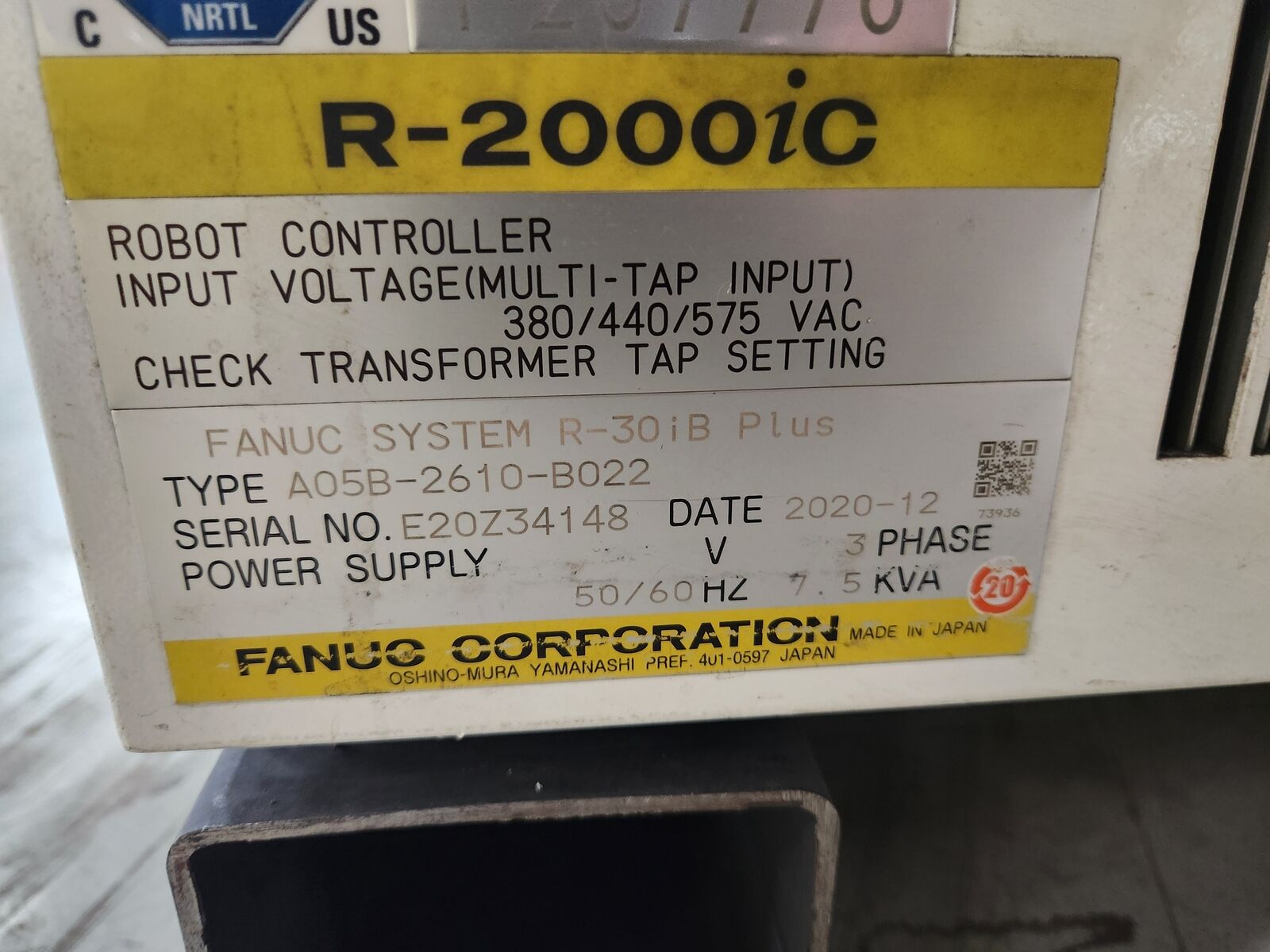 FANUC R200IC 165F A05B-1333-B201 W/ R-30IB PLUS CONTROLS A05B-2610-B022 USED 6