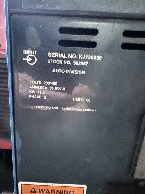 Miller Auto Invision Welder Stock# 903616 Part# LB186587 USED 3
