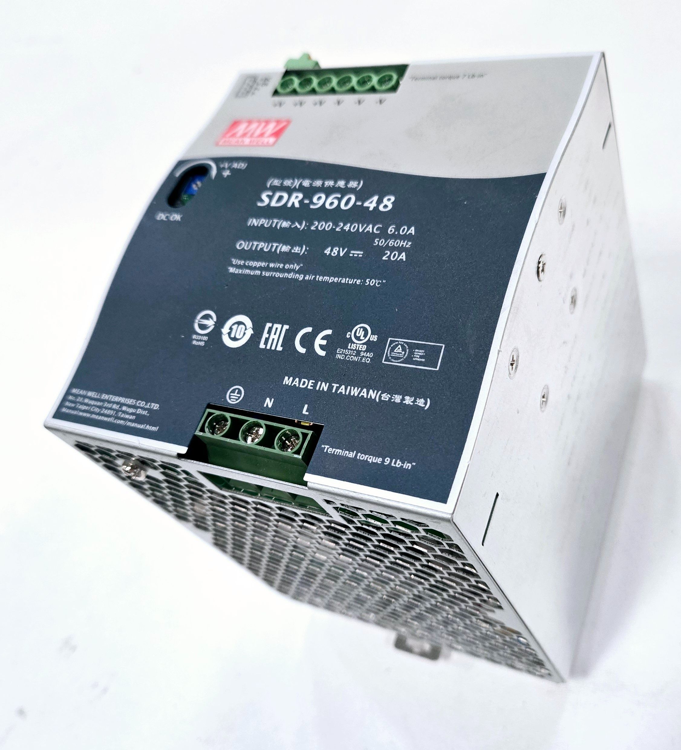 MEAN WELL SDR-960-48 SWITCHING POWER SUPPLY USED 1