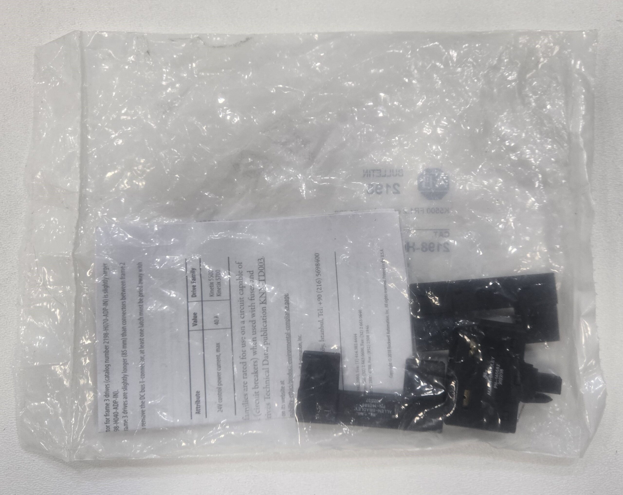 ALLEN BRADLEY 2198-H040-P-T BUSBAR CONNECTOR KIT NEW 1