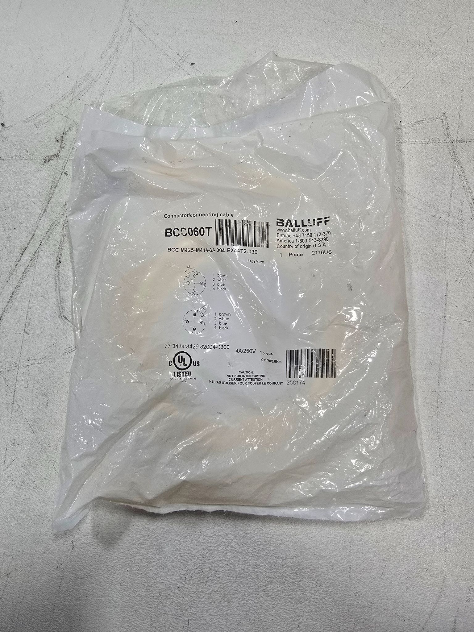 BALLUFF BCC-M425-M414-3A-304-EX44T2-030 SENSOR CABLE NEW 0
