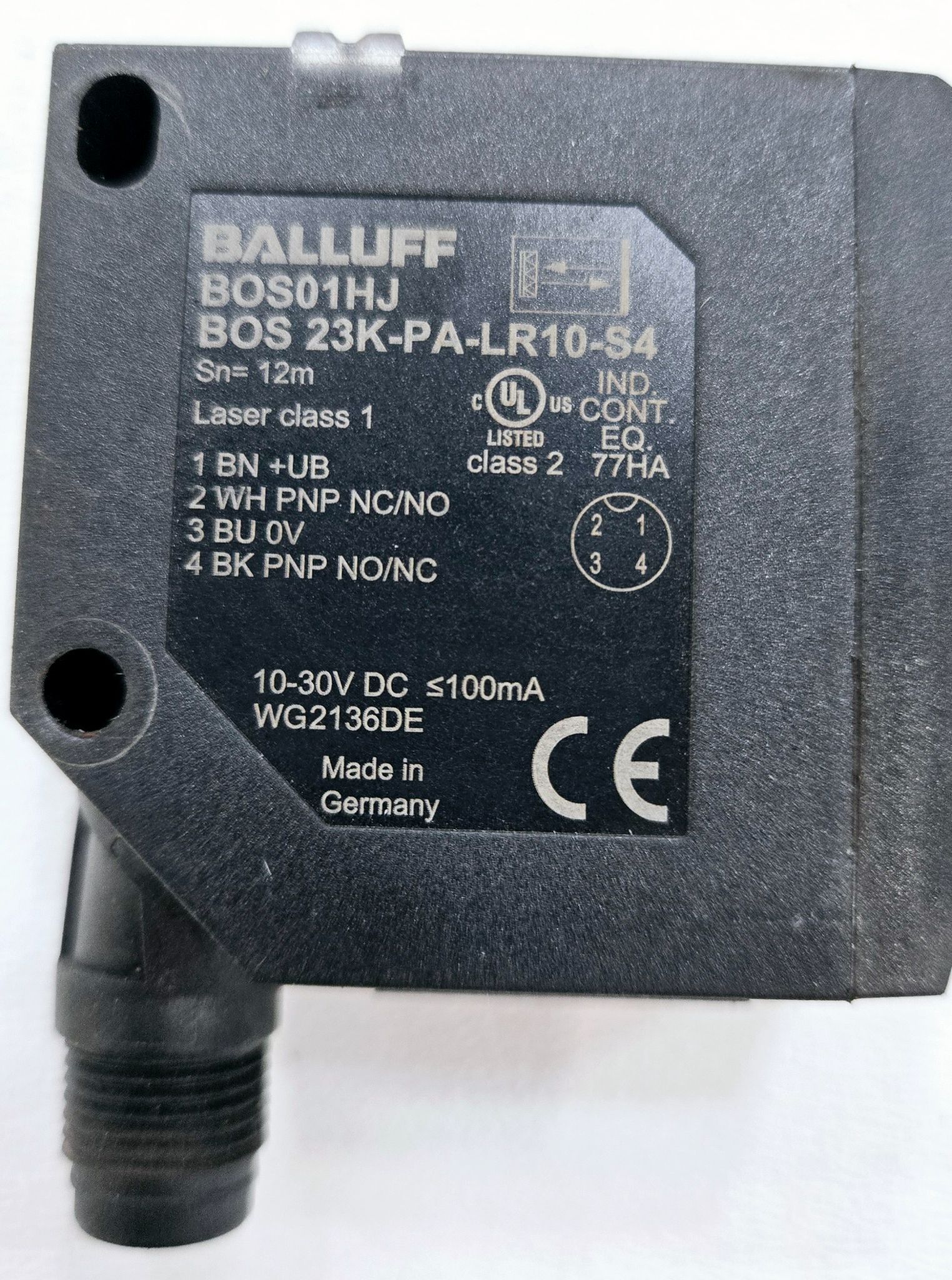 BALLUFF BOS 23K-PA-LR10S4 PHOTOELECTRIC SENSOR USED 1