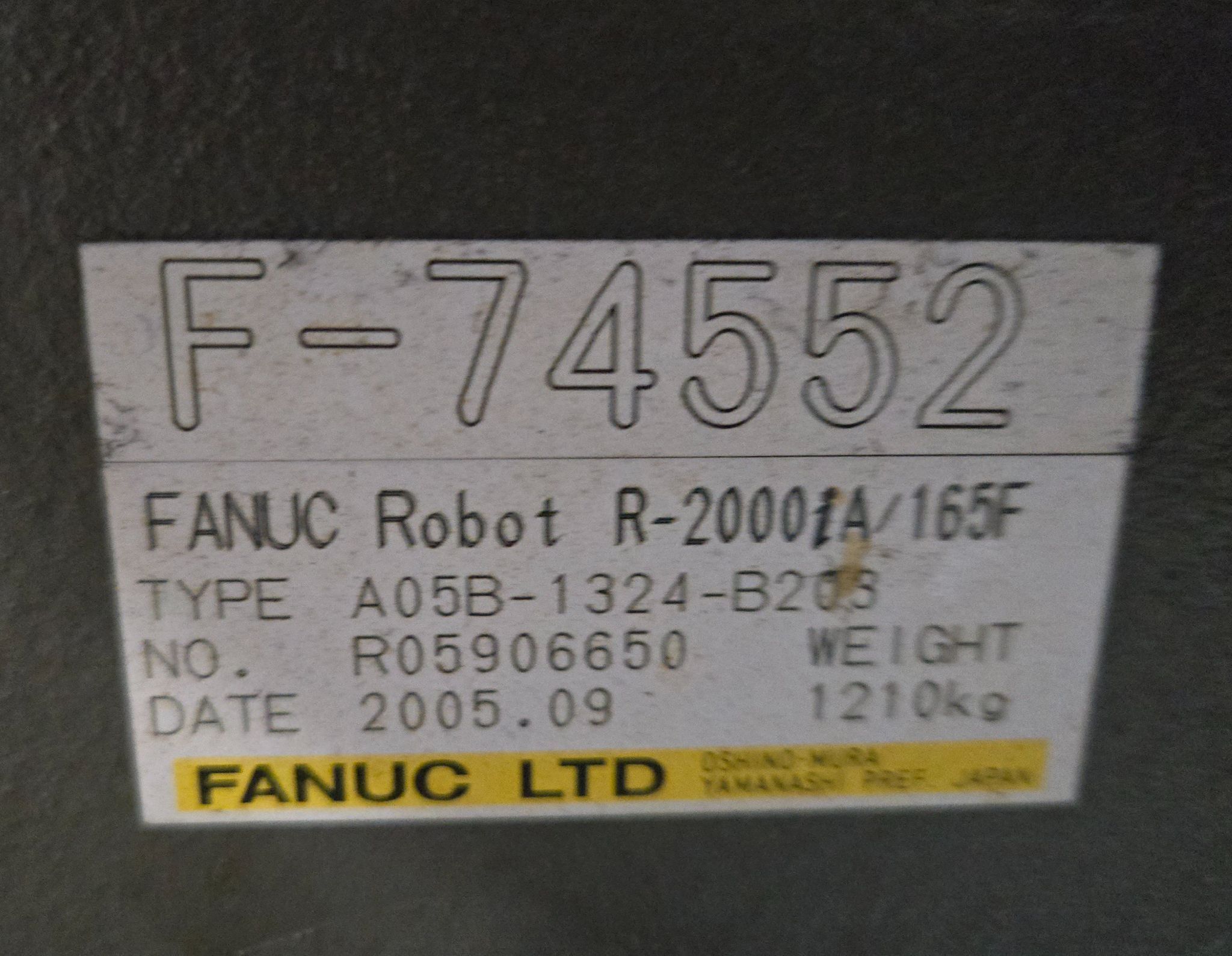 FANUC R2000IA/165F ROBOT /R-J3IB CONTROLLER USED 13