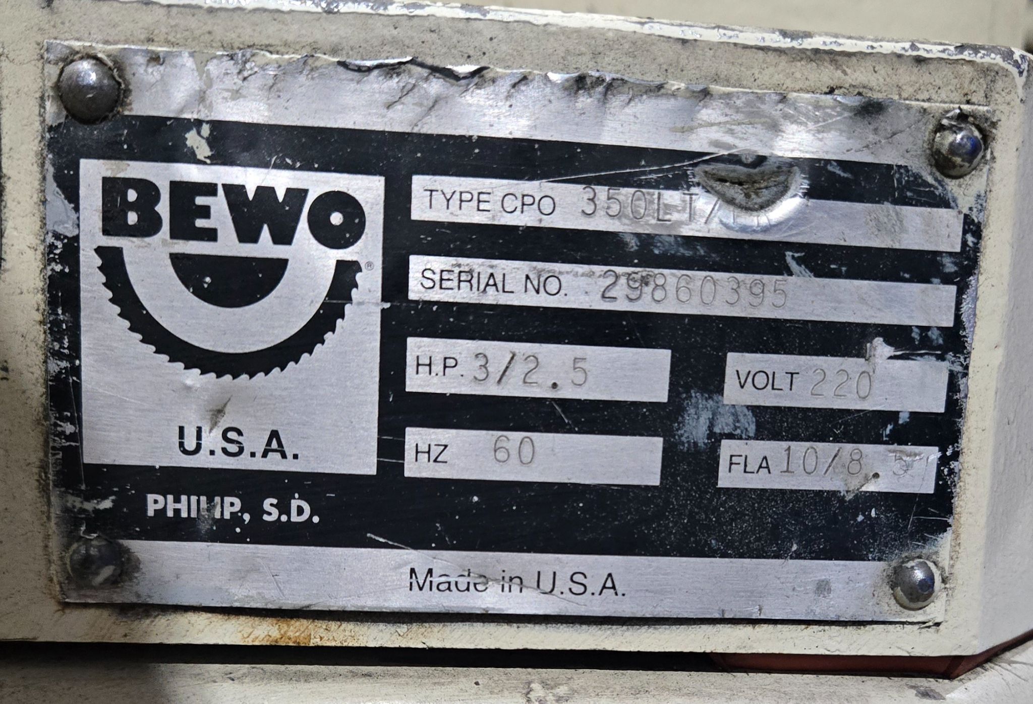 SCOTCHMAN BEWO 350LT CIRCULAR COLD SAW METAL CUTTING USED 11