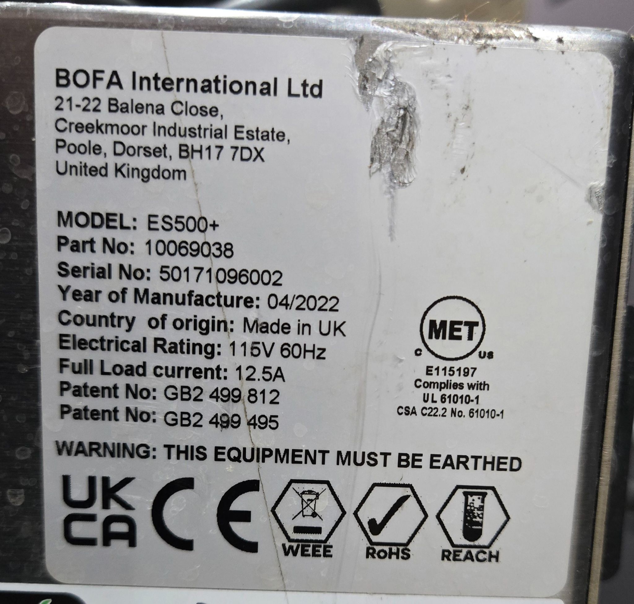 MARKEM IMAJE ES500+ FUME EXTRACTOR USED 6