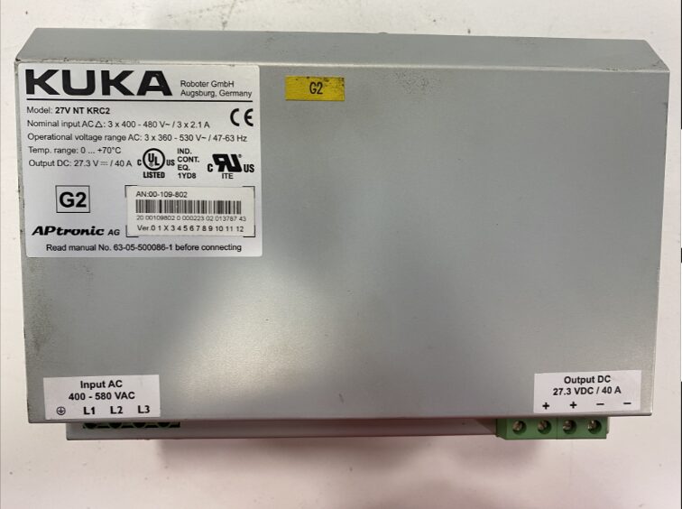 KUKA 27V NT KRC2 POWER SUPPLY USED 0