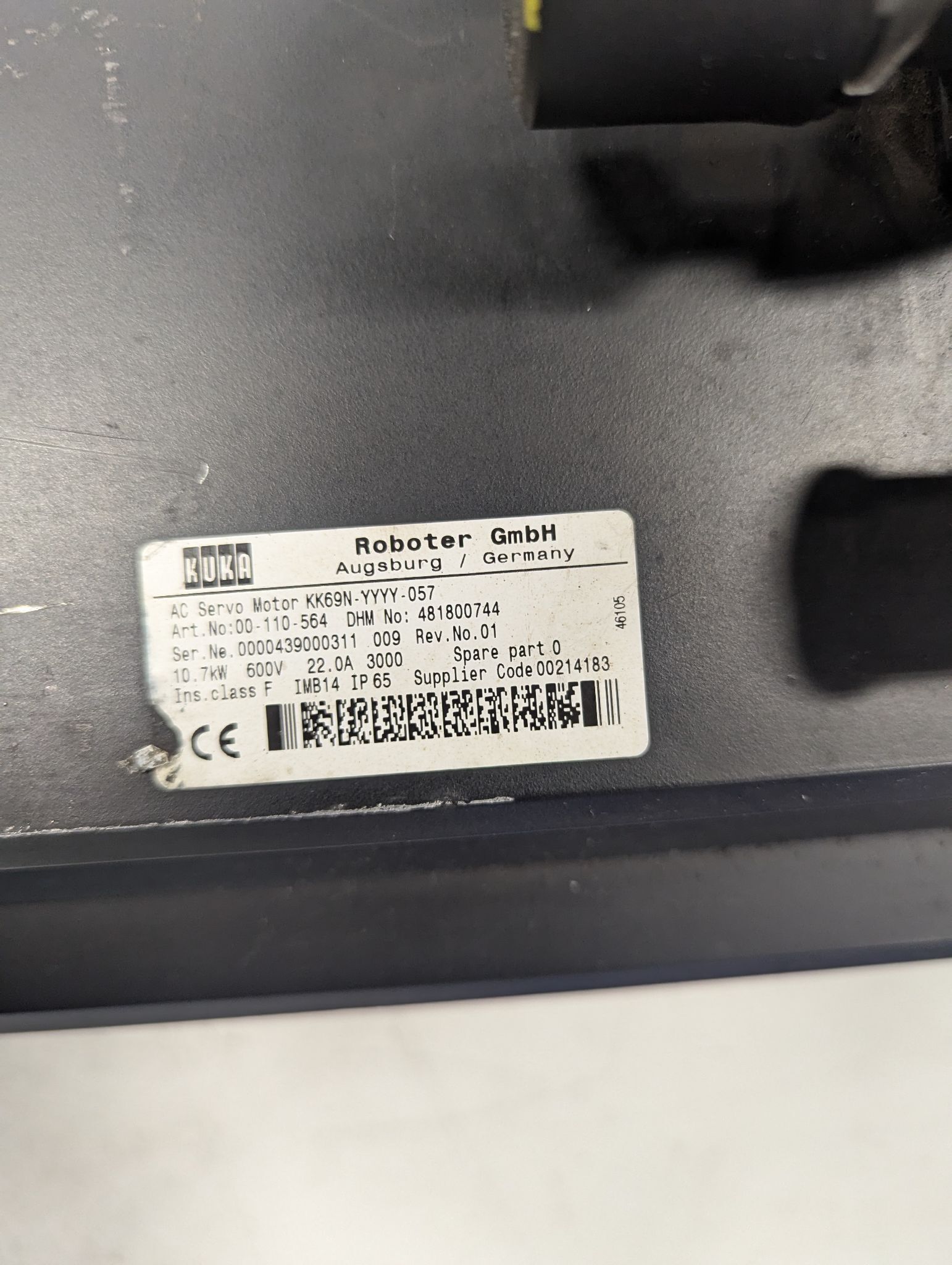 KUKA KK69N-YYYY-057 SERVO MOTOR USED 1