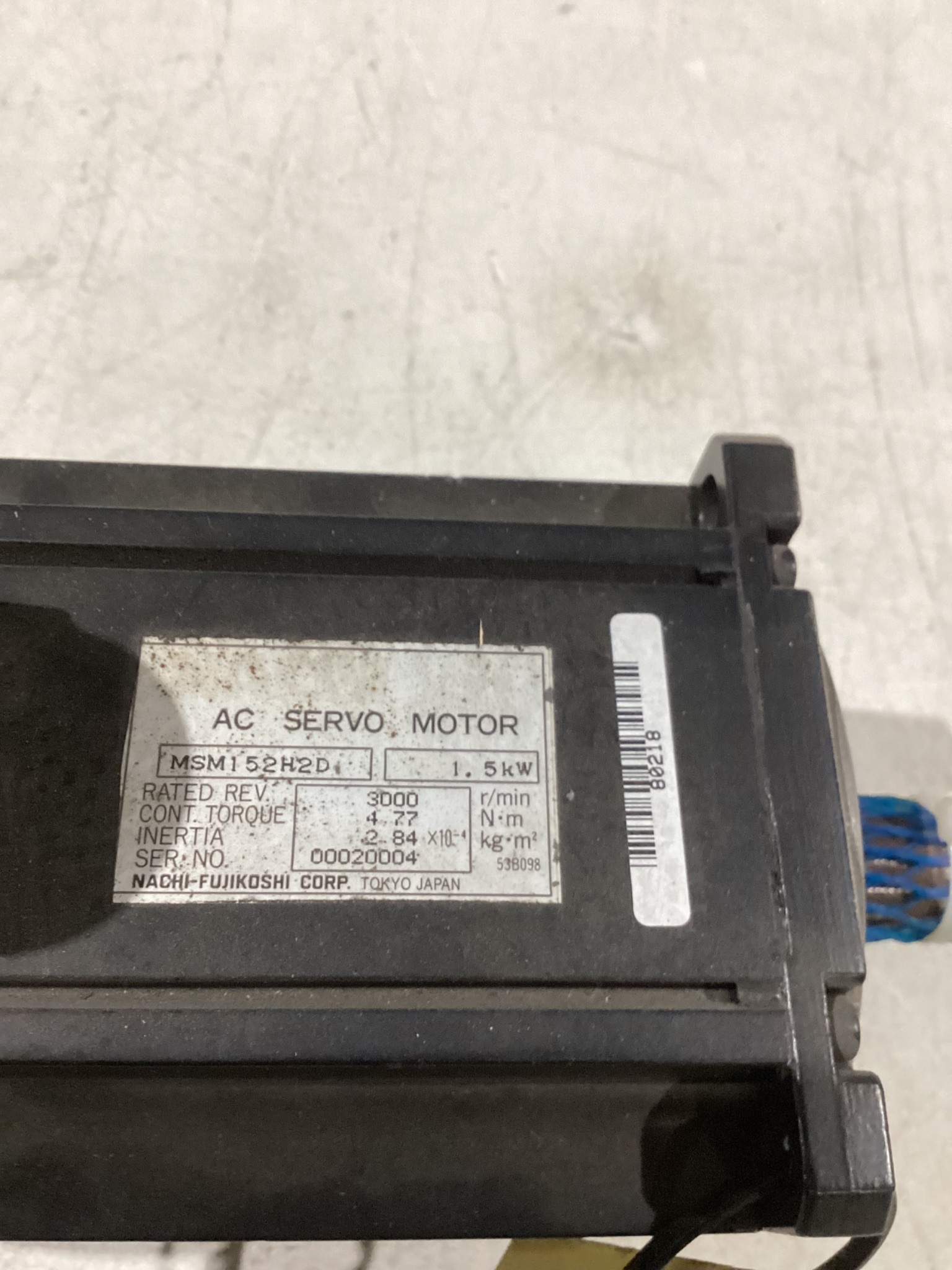 NACHI AC SERVO MOTOR MSM152H2D USED 3