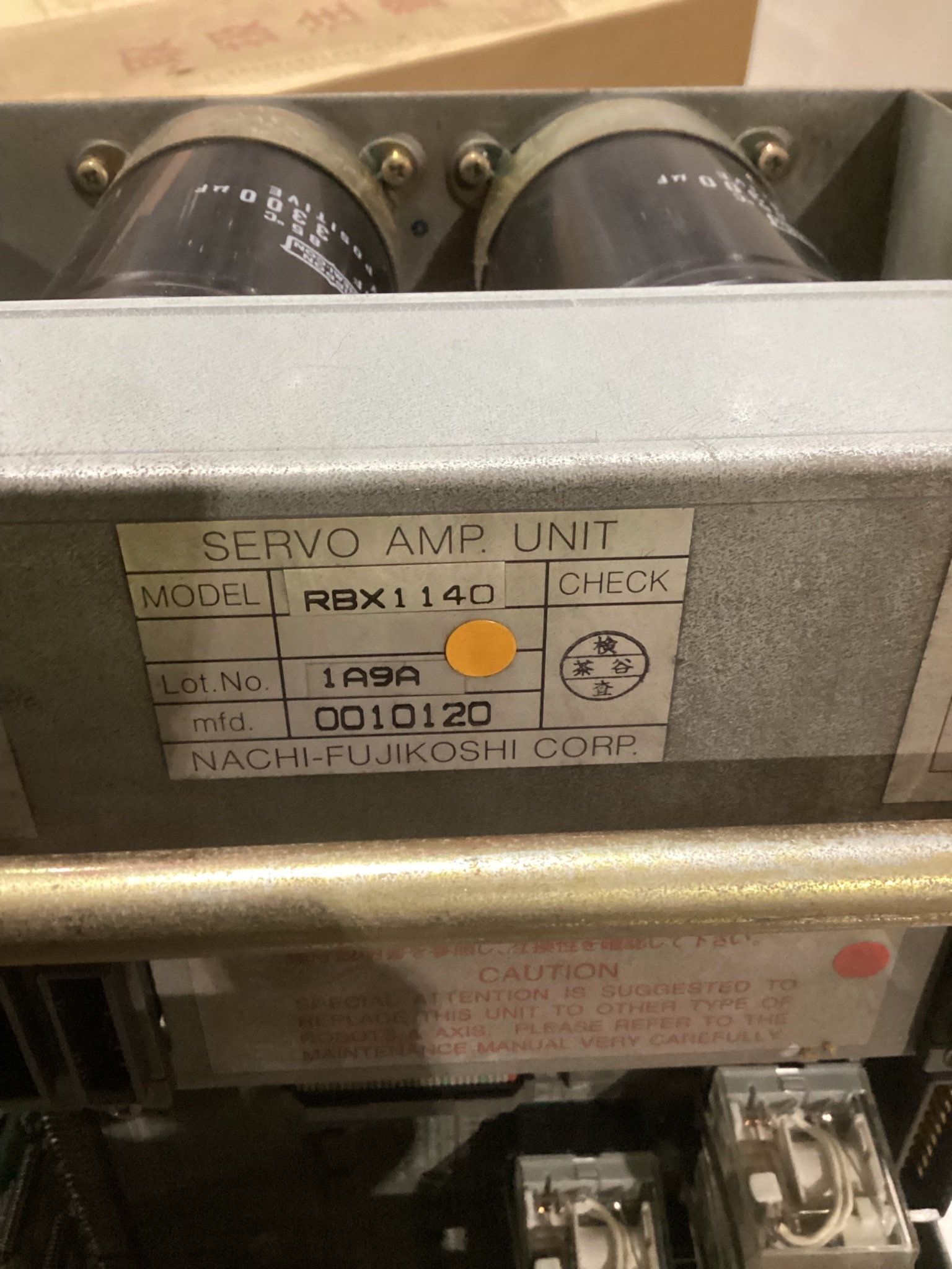 NACHI SERVO AMPLIFIER RBX1140 USED 3