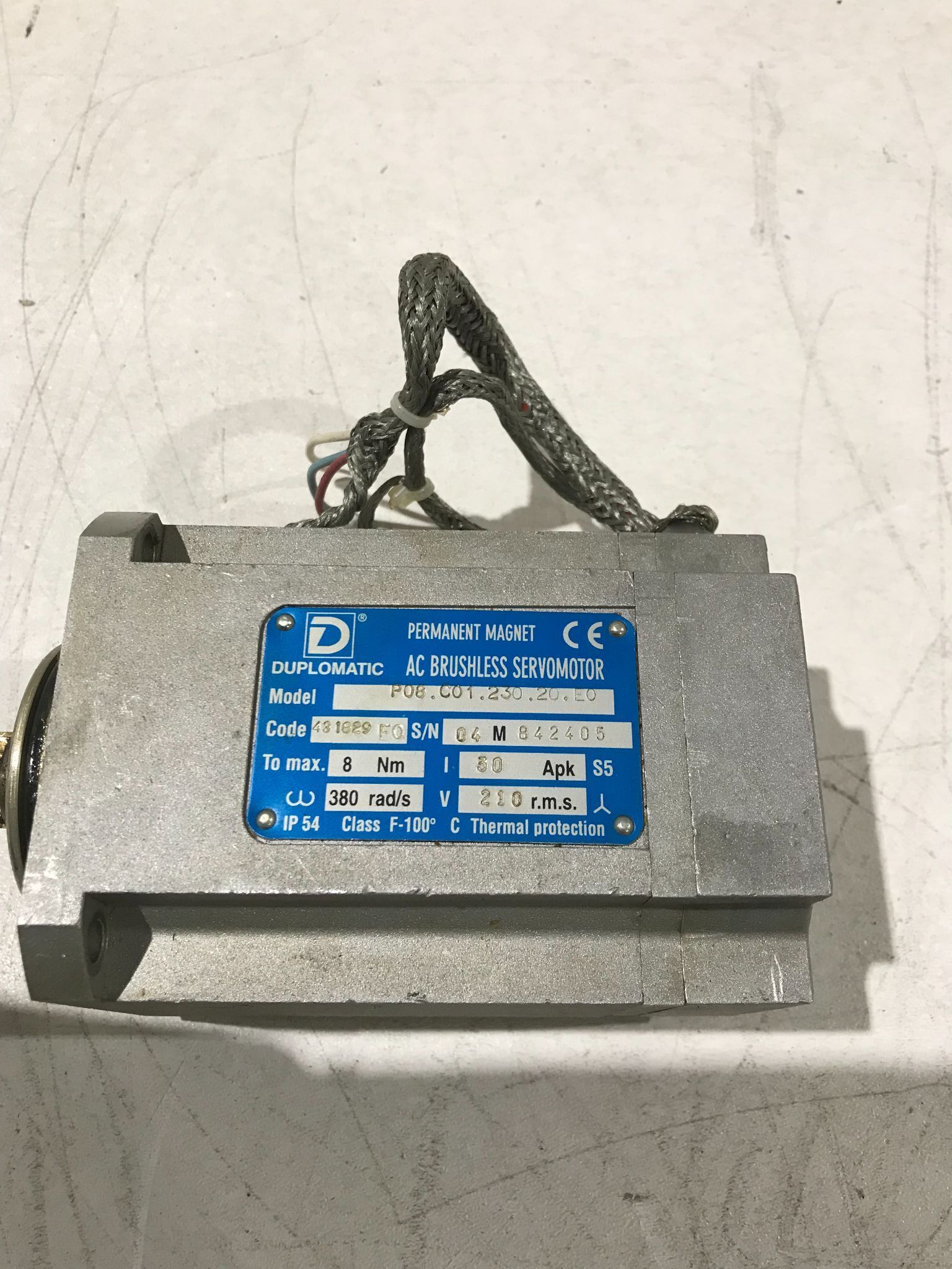 DUPLOMATIC SERVOMOTOR P08.C01.230.20.E0 USED 1