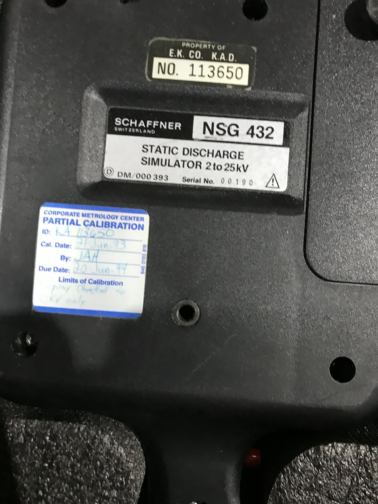SCHAFNER NSG 432 STATIC DISCHARGE SIMULATOR NEW IN CASE 2
