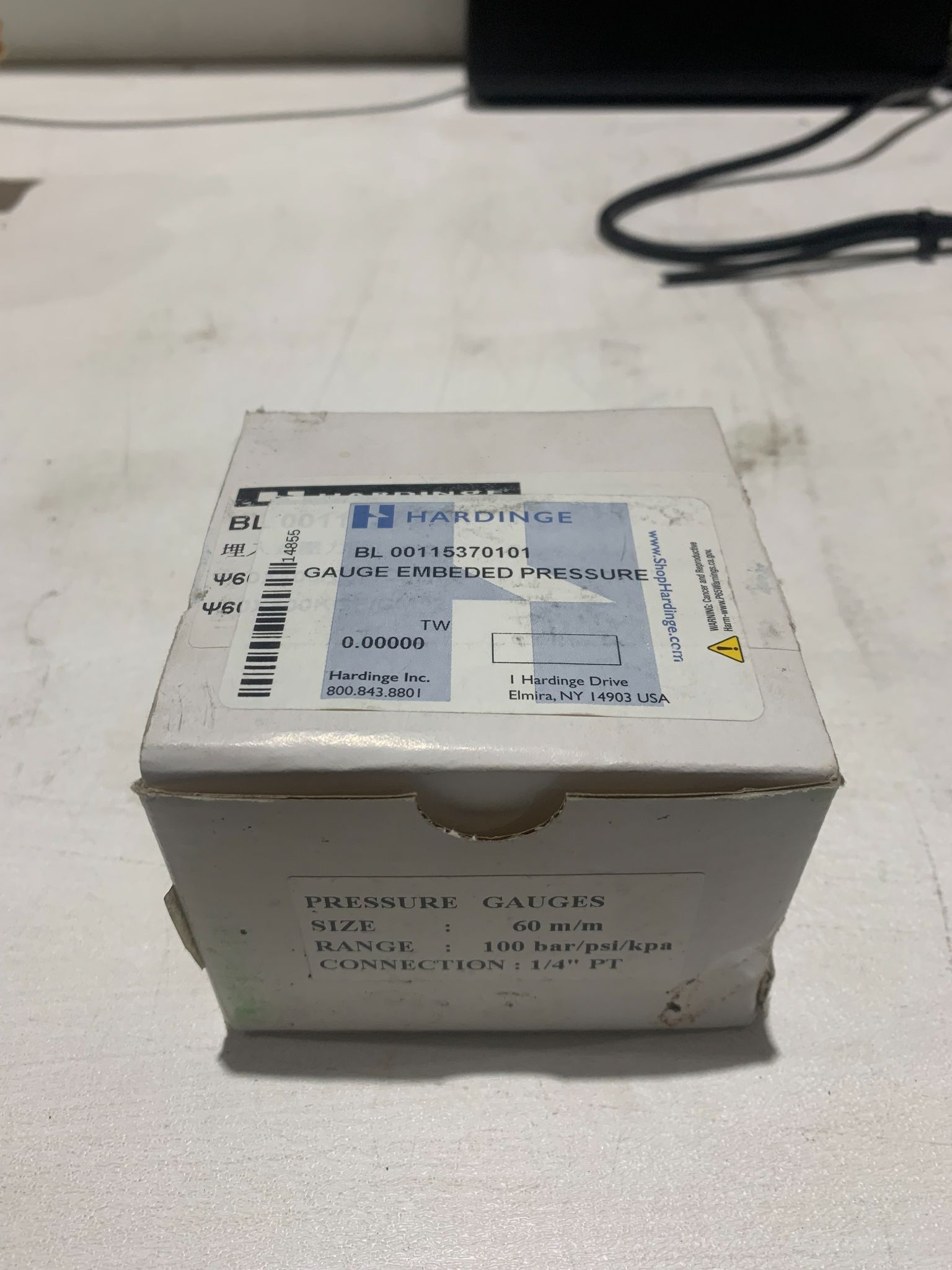 HARTWIG GUAGE EMBED PRESSURE BL 00115370101 NEW 1