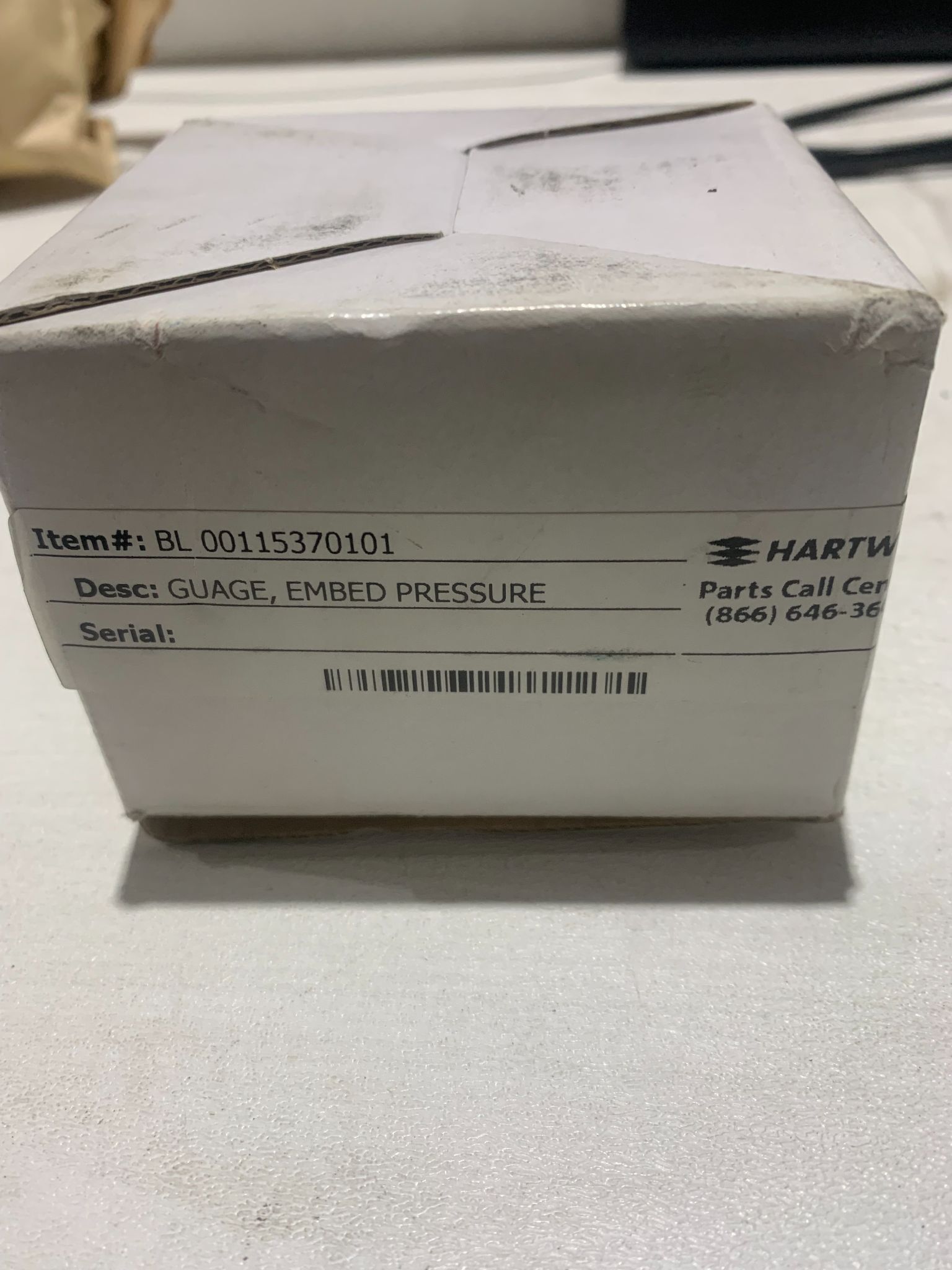 HARTWIG GUAGE EMBED PRESSURE BL 00115370101 NEW 3