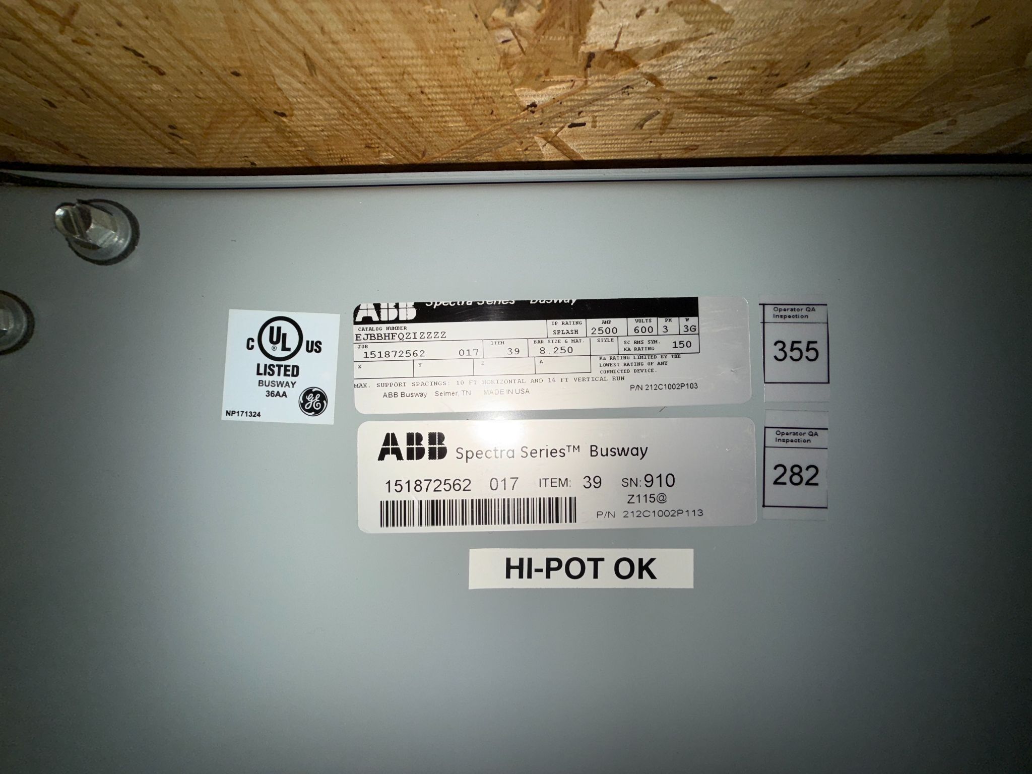 ABB 2500A Spectra Series Copper Center Tap Box 600V, 3PH, 3G NEW 5