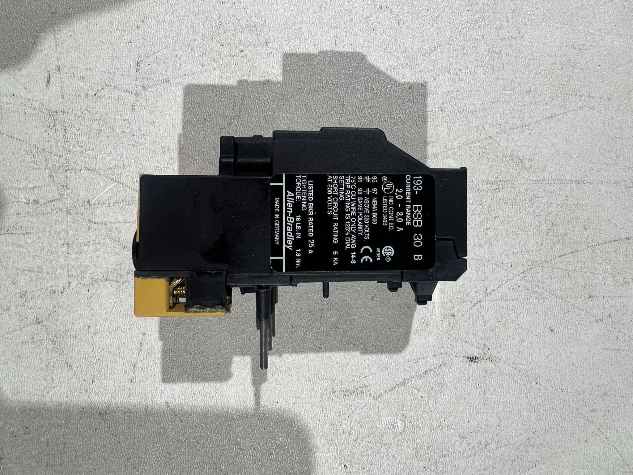 ALLEN BRADLEY 193-BSB30 B OVERLOAD RELAY NEW 4