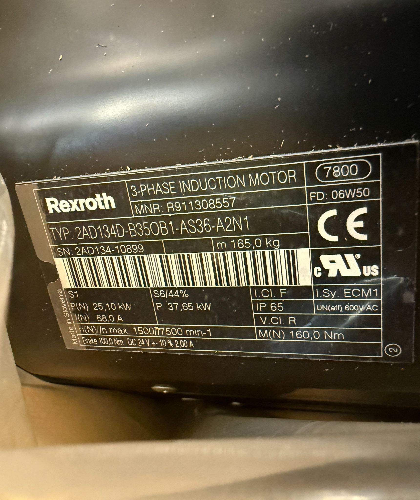 INDRAMAT 2AD134D-B350B1-AS36-A2N1 SERVO MOTOR WITH CRATE 1
