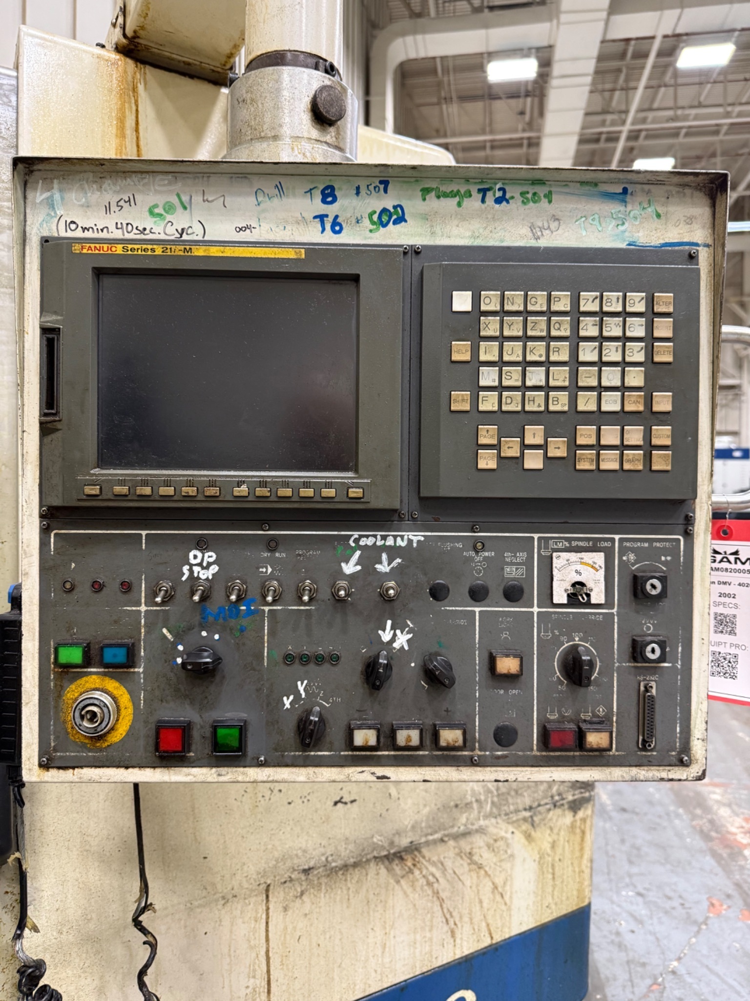 2002 DOOSAN 4020D CNC VERTICAL MACHINING CENTER USED 1